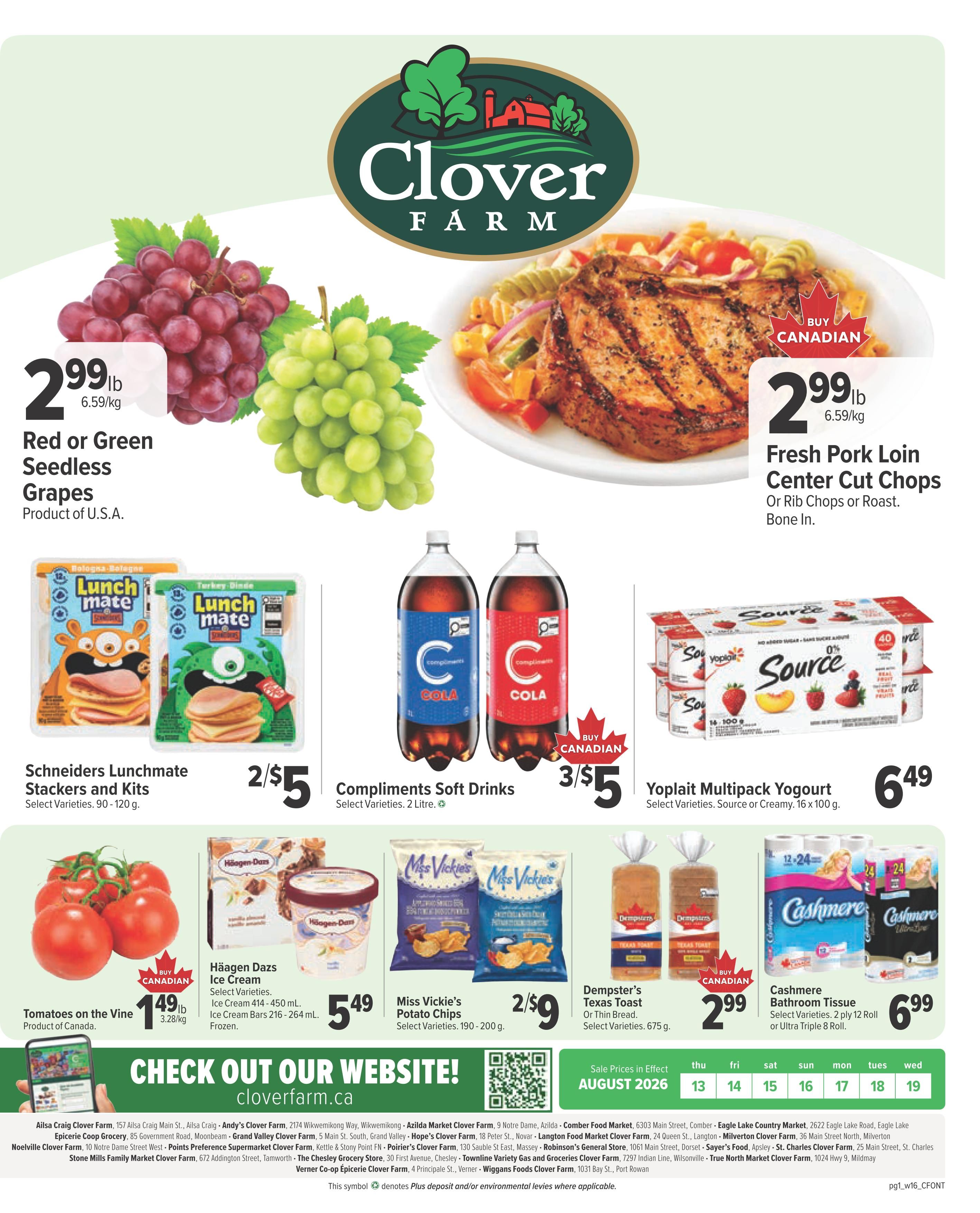 Clover Farm (ON) Flyer August 13 to 19