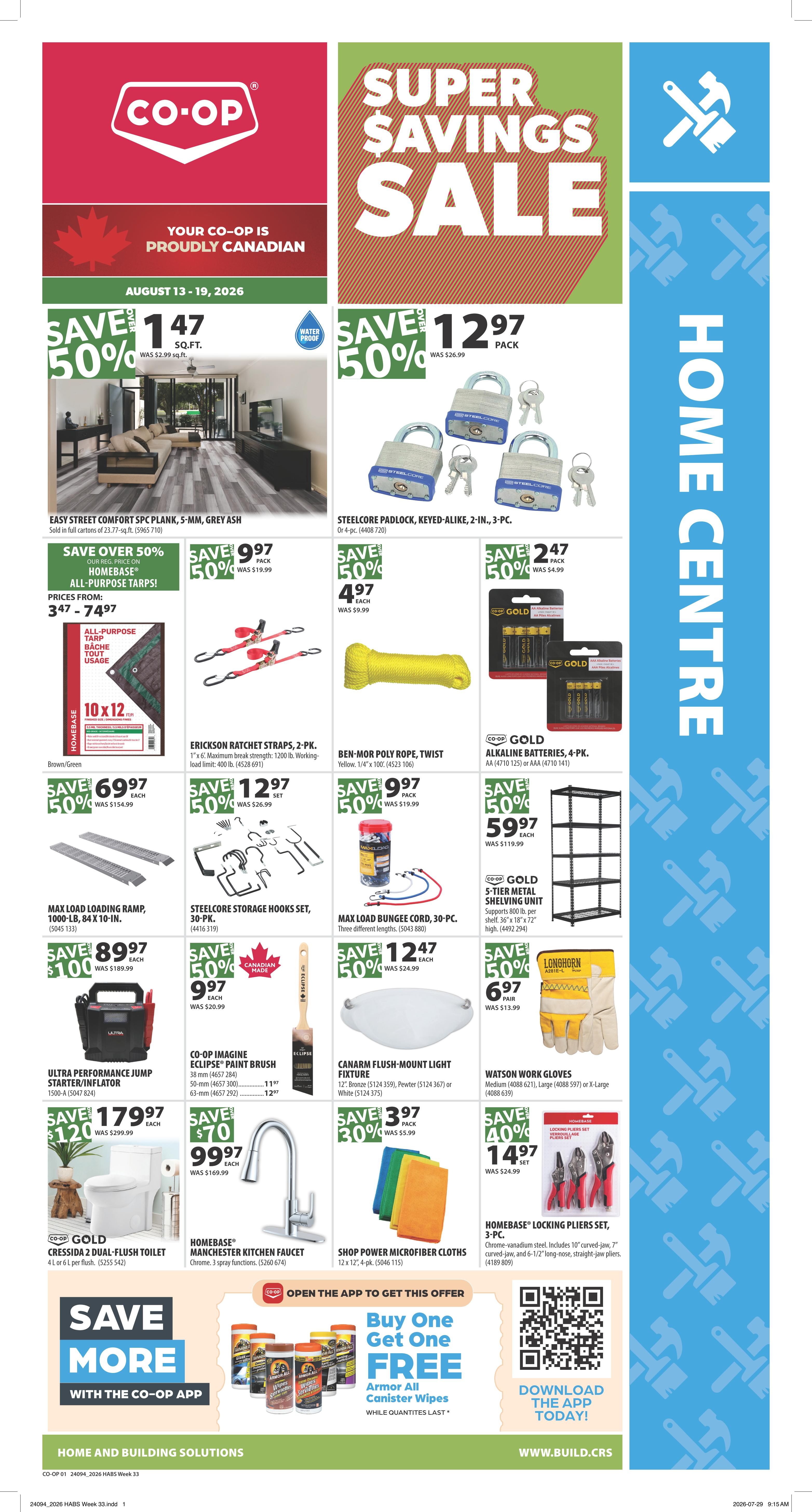 Co-op (West) Home Centre Flyer August 13 to 19