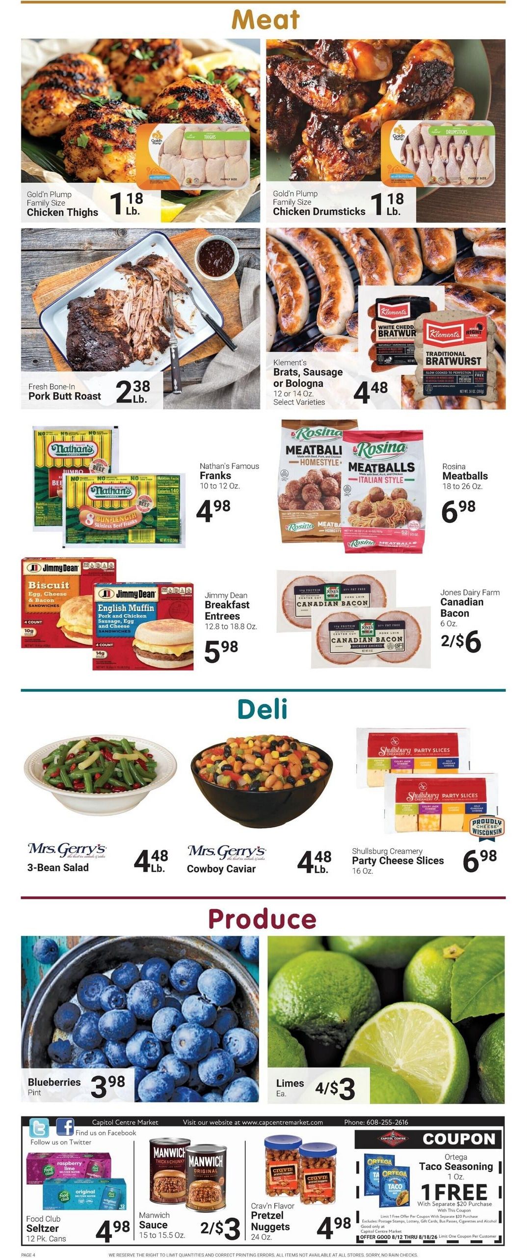 Capitol Centre Foods (Madison Area, WI) Weekly Ad August 12 - 18, 2026