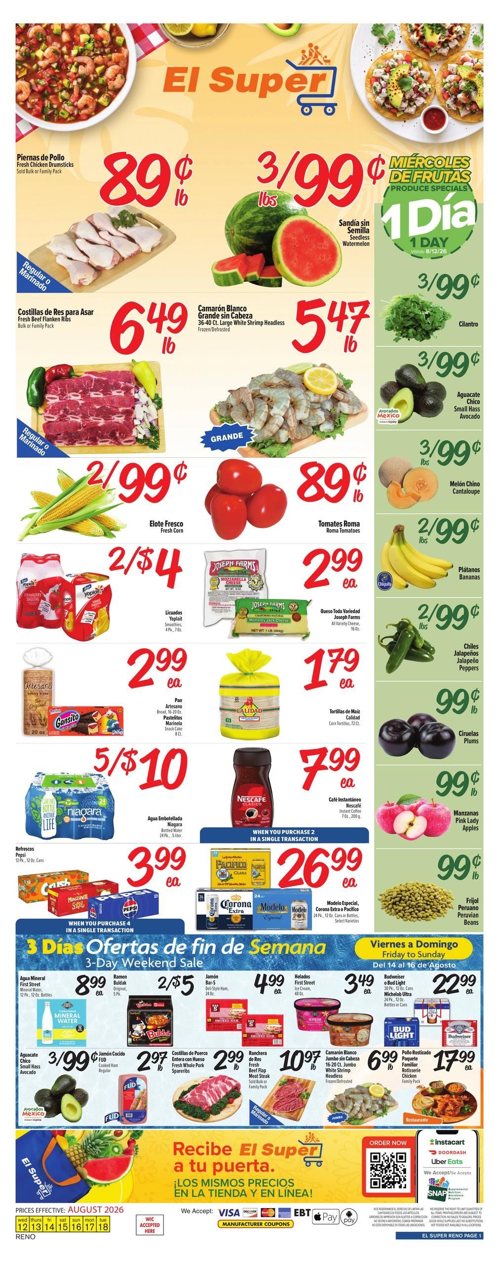El Super (Reno–Sparks Area, NV) Weekly Ad August 12 - 18, 2026