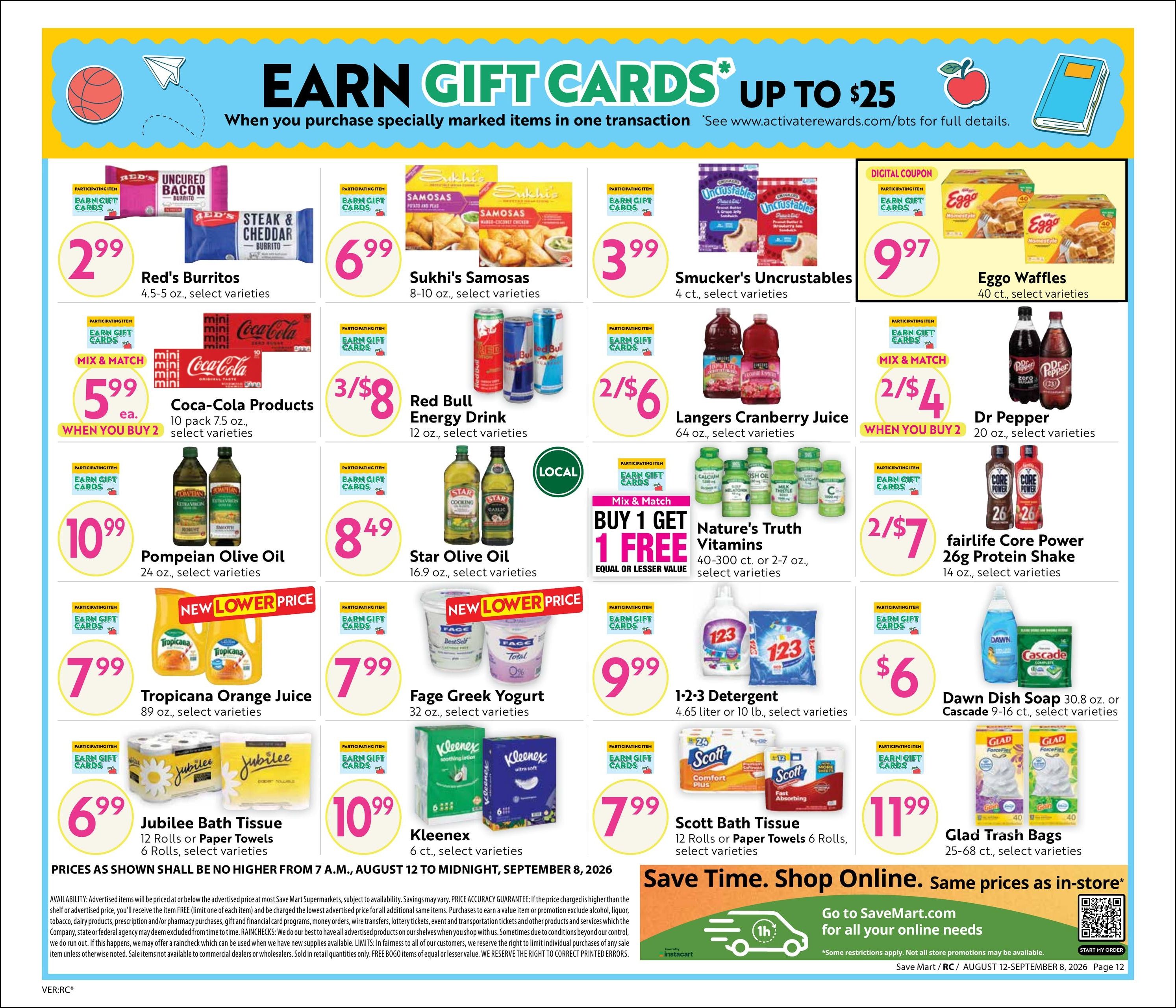 Save Mart (Reno–Sparks Area, CA–NV) Online Savings Guide Weekly Ad August 12 - September 8, 2026