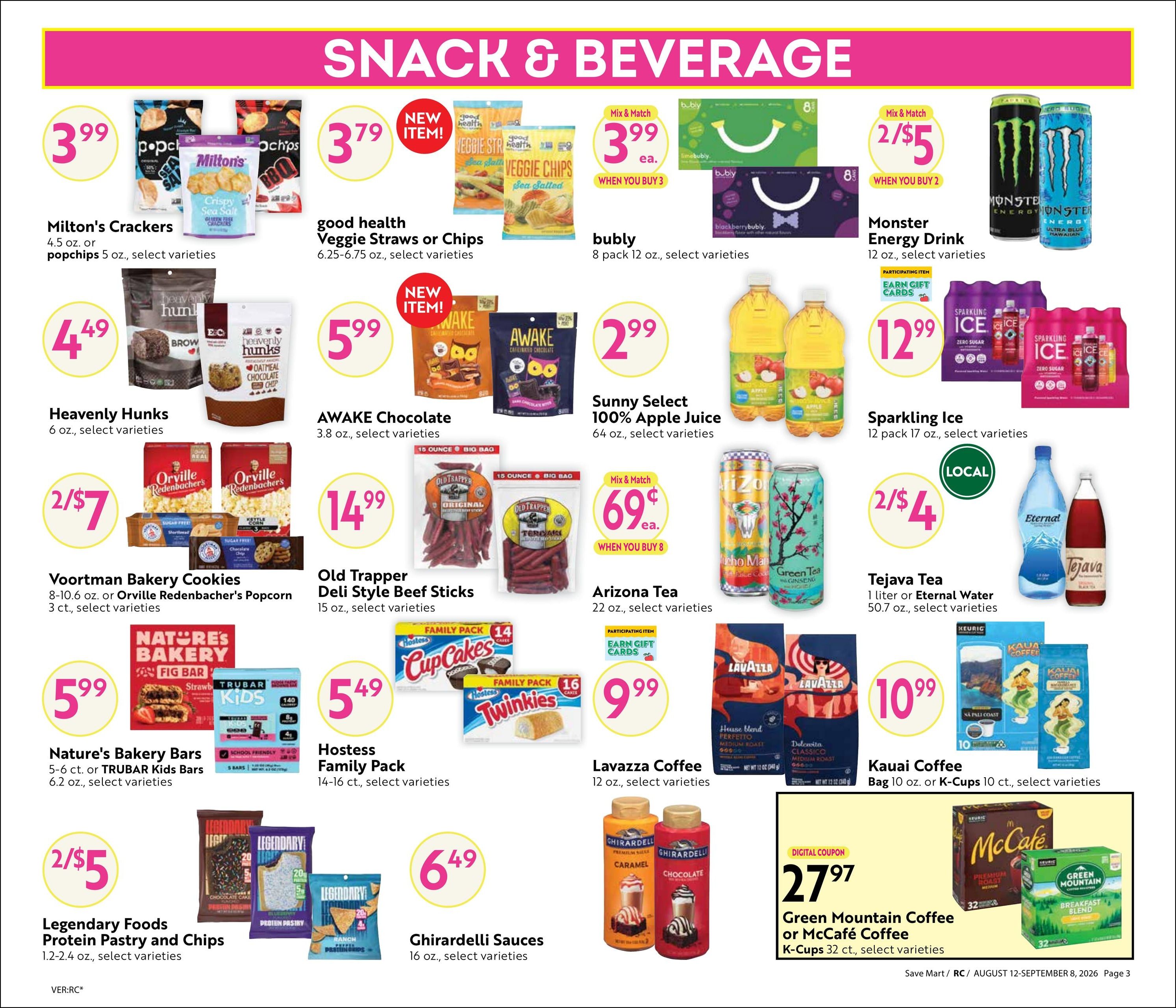 Save Mart (Reno–Sparks Area, CA–NV) Online Savings Guide Weekly Ad August 12 - September 8, 2026