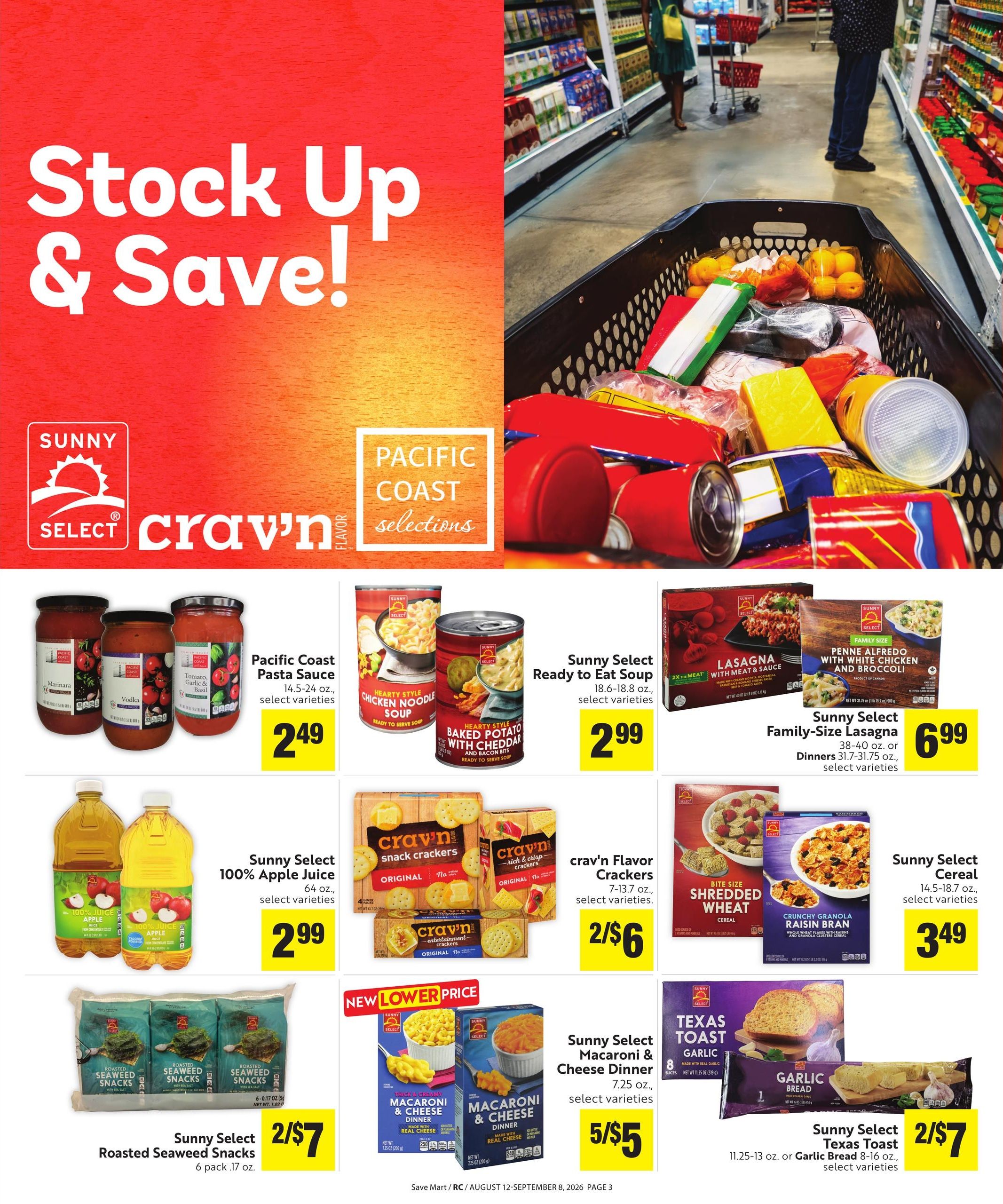 Save Mart (Reno–Sparks Area, CA–NV) Save Even More Weekly Ad August 12 - September 8, 2026