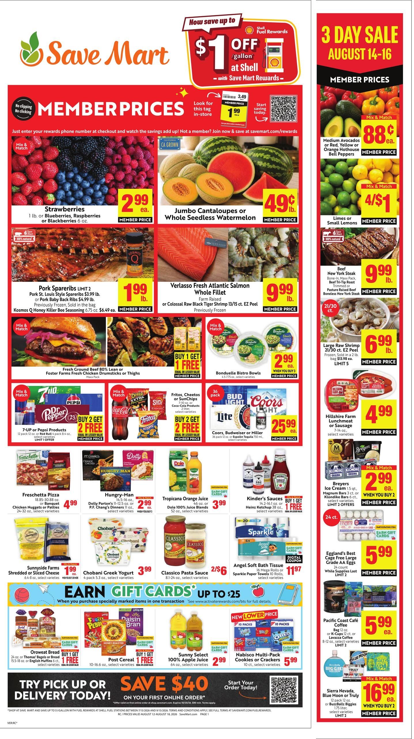 Save Mart (Reno–Sparks Area, NV) Weekly Ad August 12 - 18, 2026