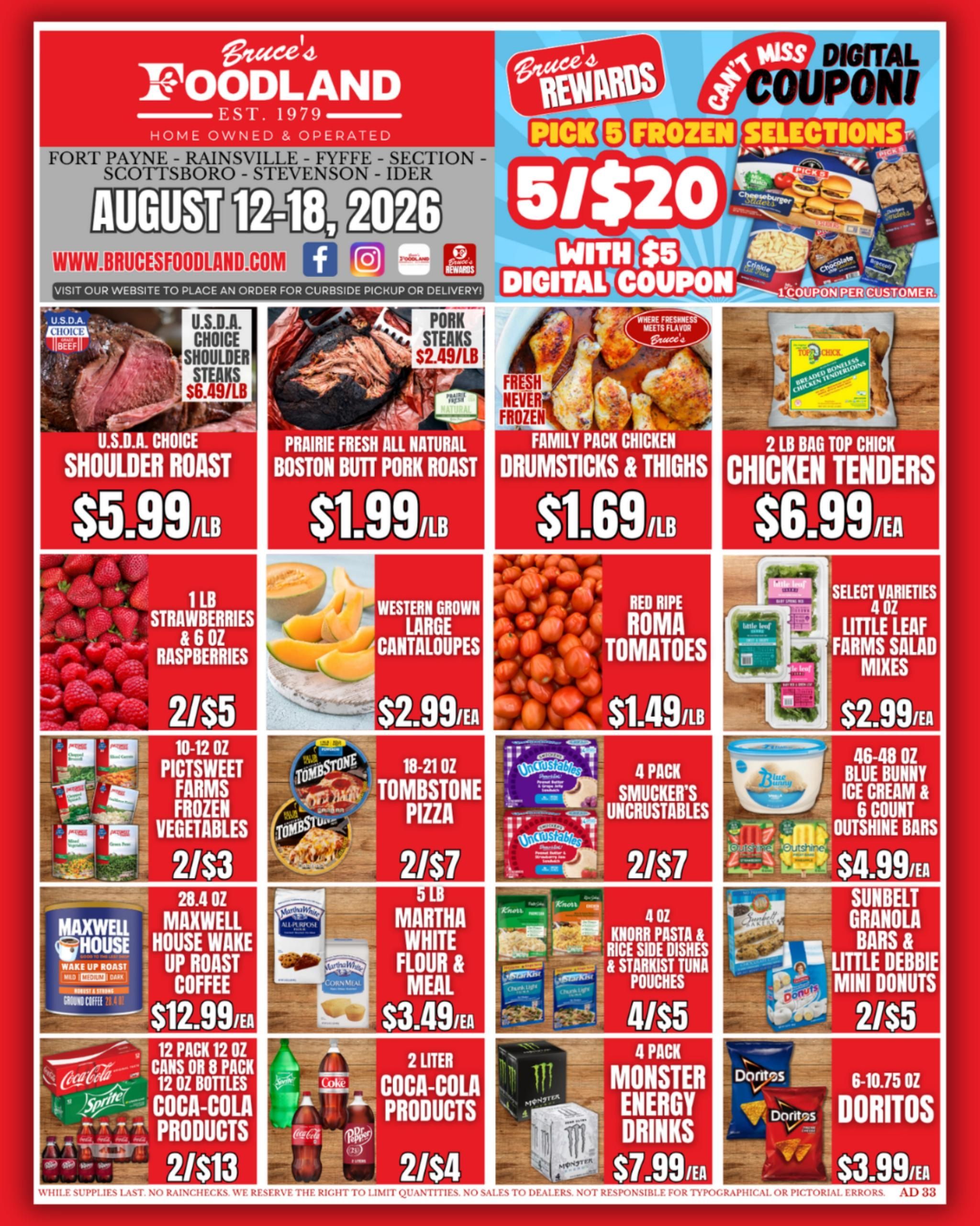 Bruce's Foodland Weekly Ad August 12 - 18, 2026
