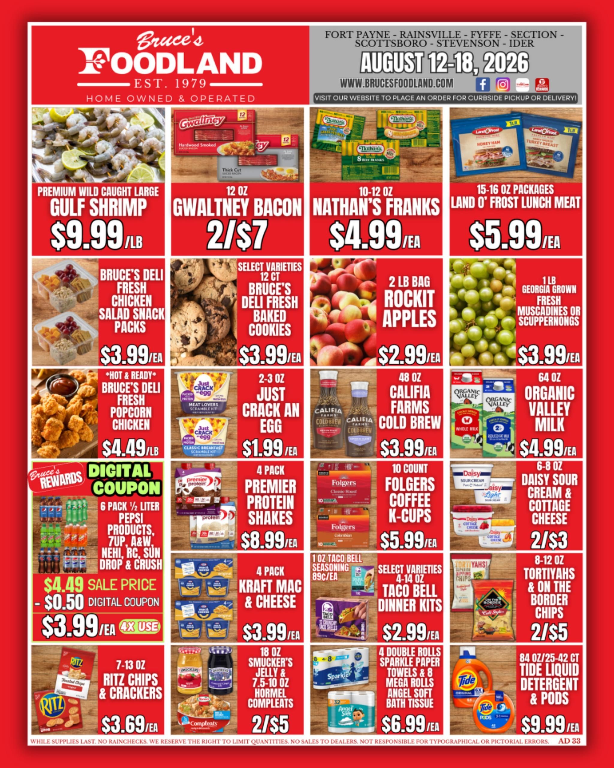 Bruce's Foodland Weekly Ad August 12 - 18, 2026