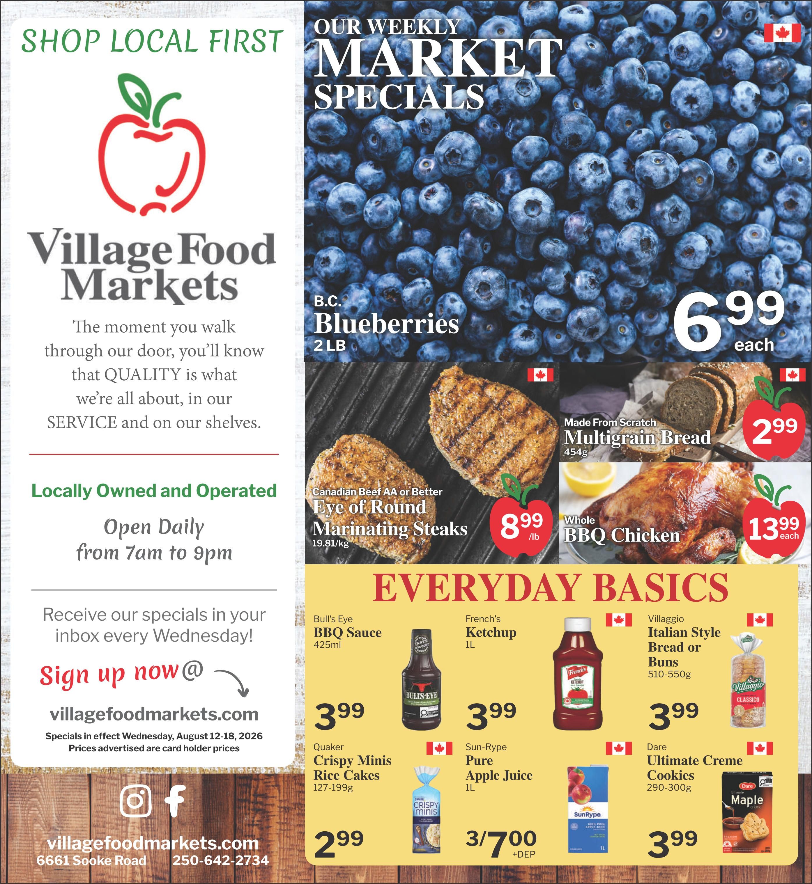 Village Food Markets Flyer August 12 to 18