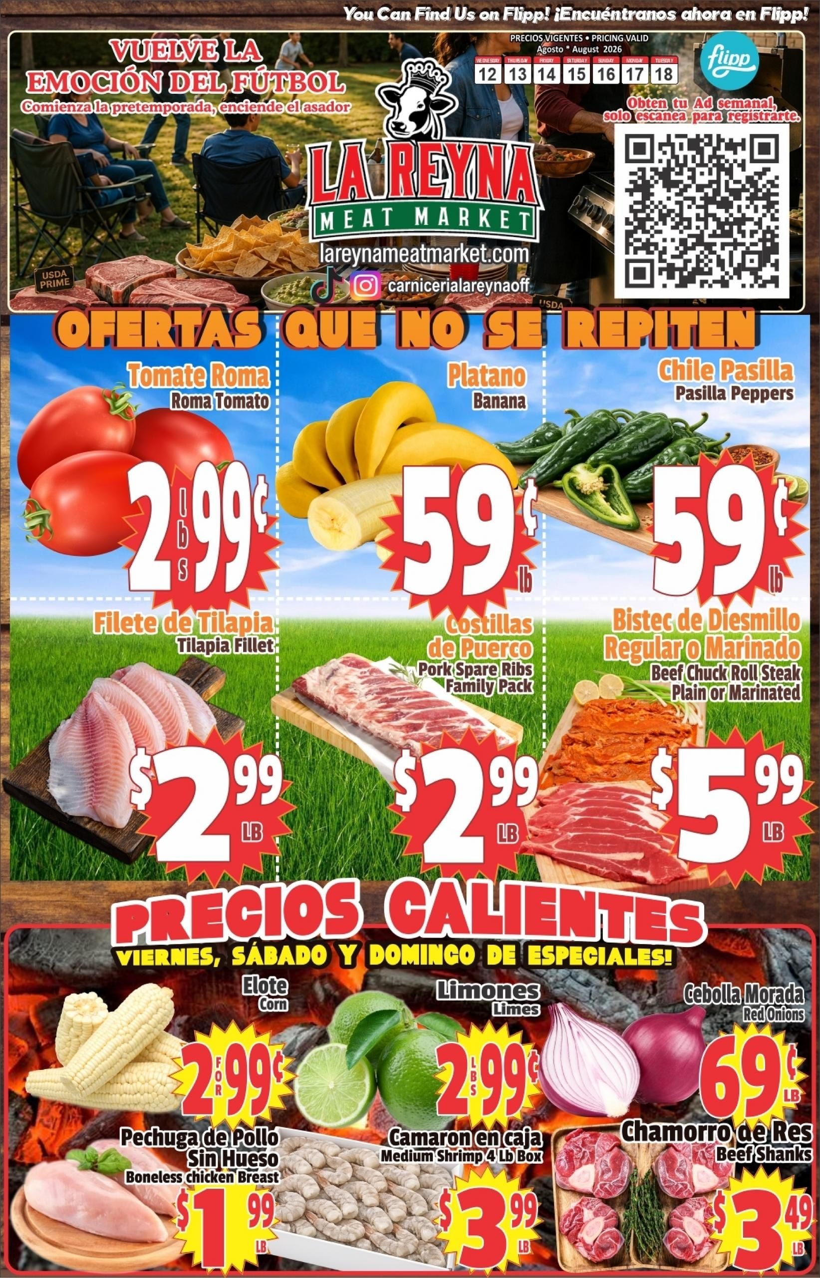 La Reyna Meat Market Weekly Ad August 12 - 18, 2026