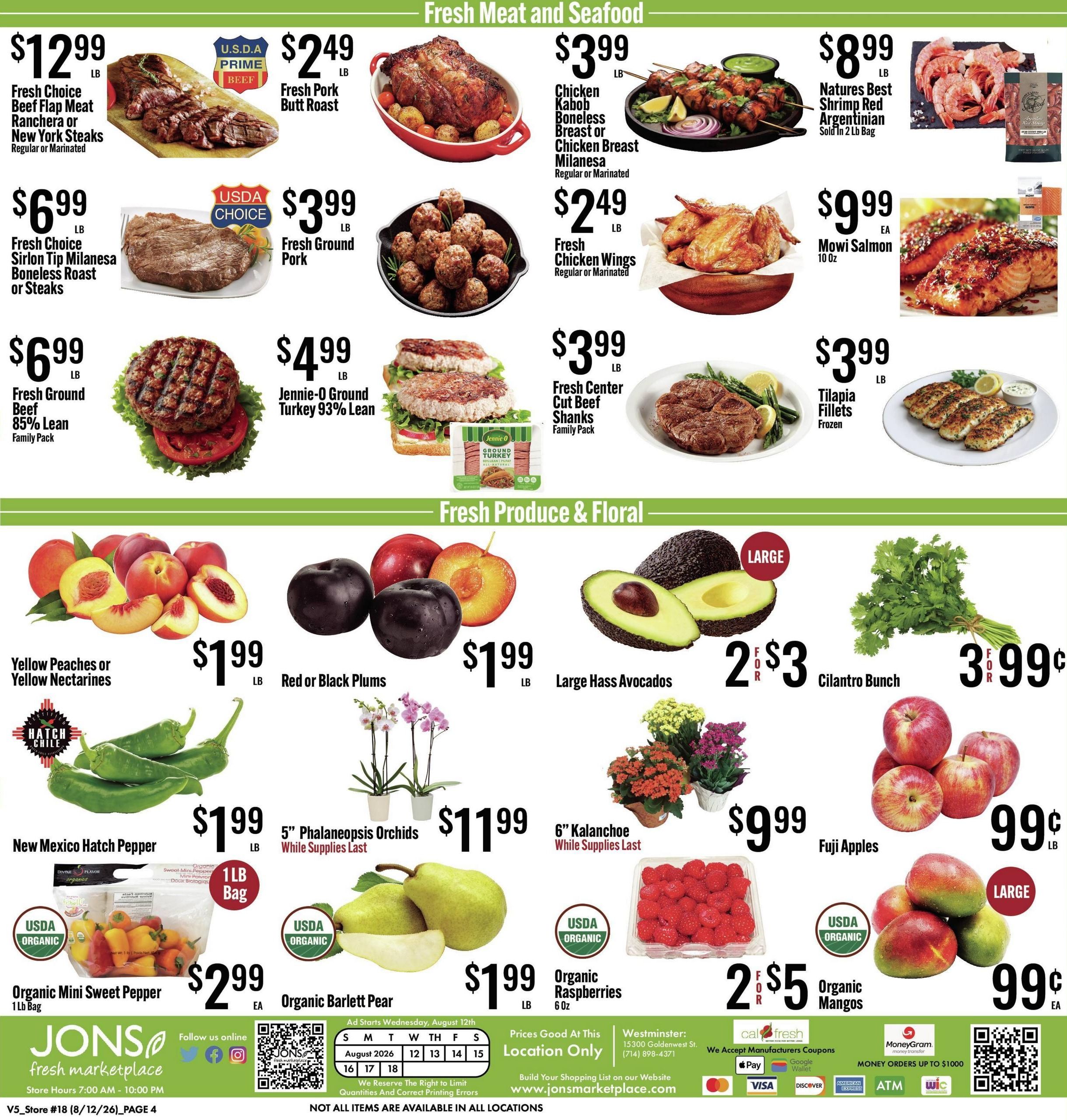 Jons International Marketplace (Irvine–Garden Grove Area, CA) Weekly Ad August 12 - 18, 2026