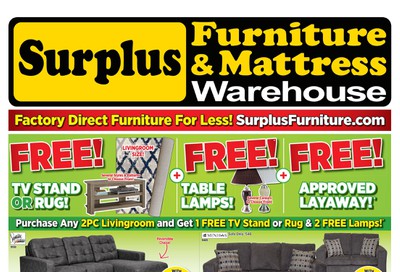 Surplus Furniture & Mattress Warehouse (Winnipeg) Flyer June 30 to July 27