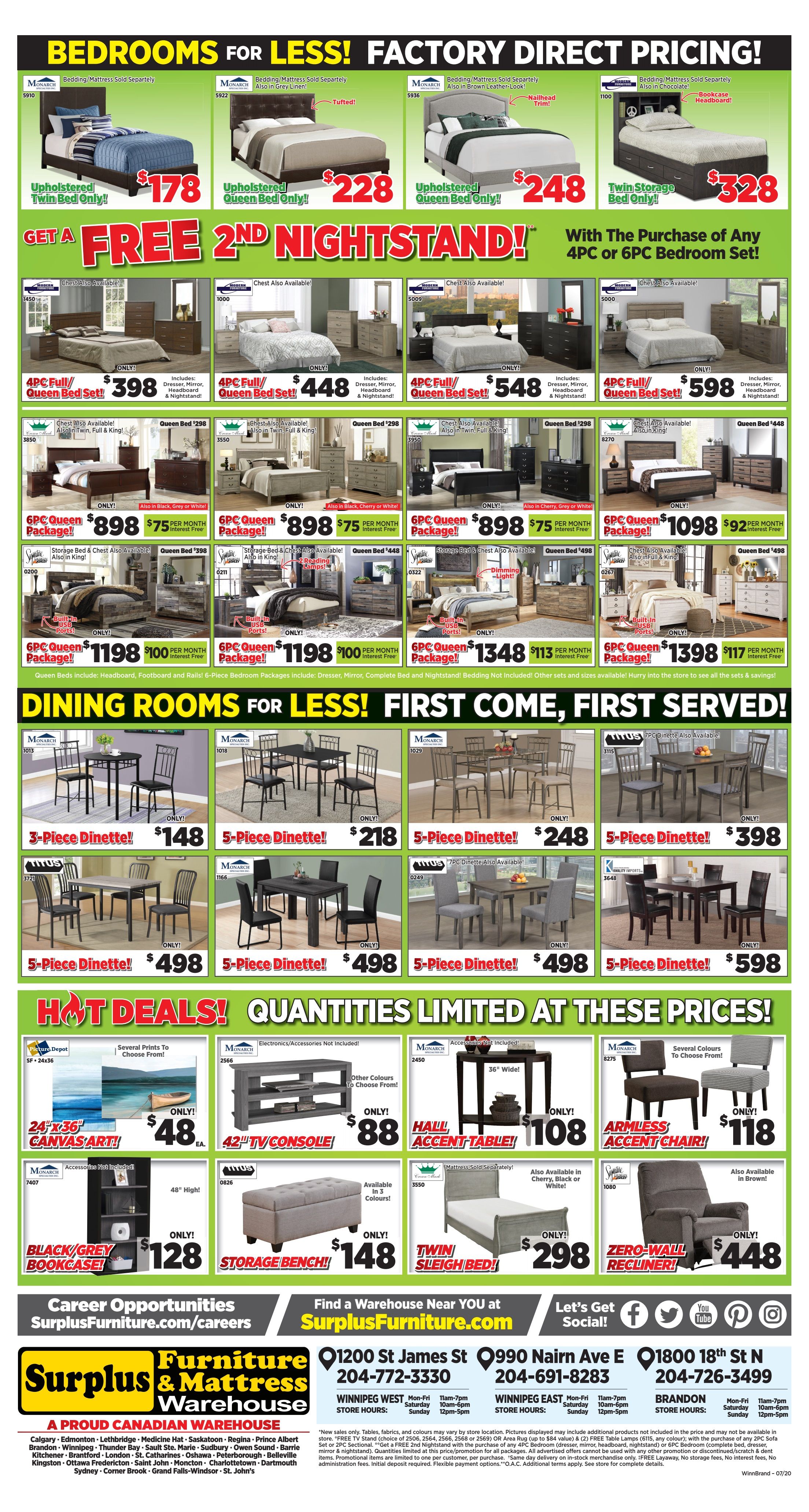 Surplus Furniture & Mattress Warehouse (Winnipeg) Flyer June 30 to July 27