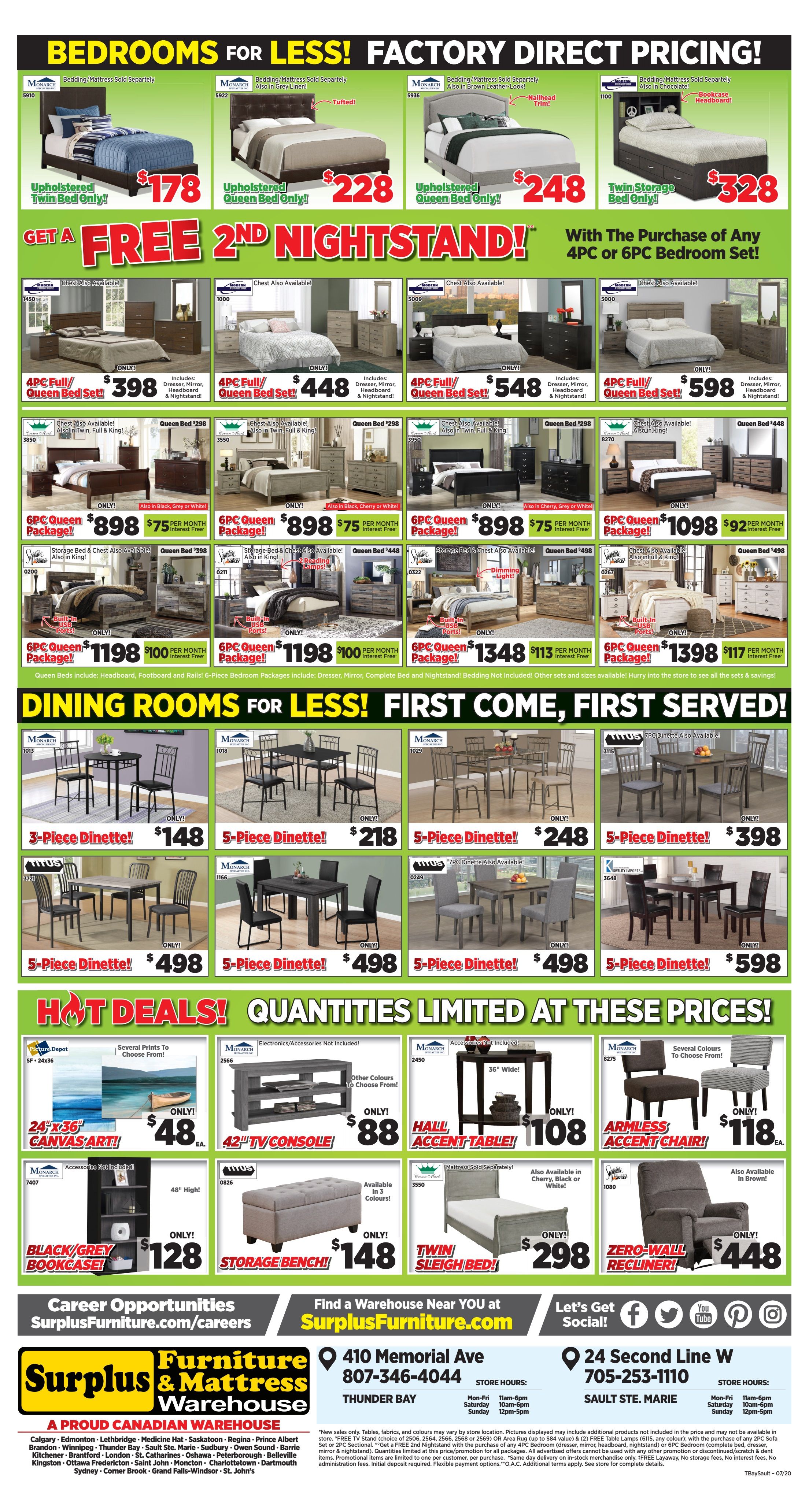 Surplus Furniture & Mattress Warehouse (Thunder Bay) Flyer June 30 to July 27