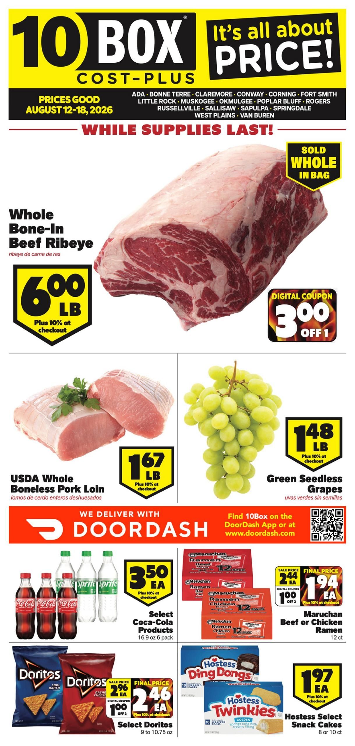 10Box Cost Plus (AR, MO, OK) Weekly Ad August 12 - 18, 2026