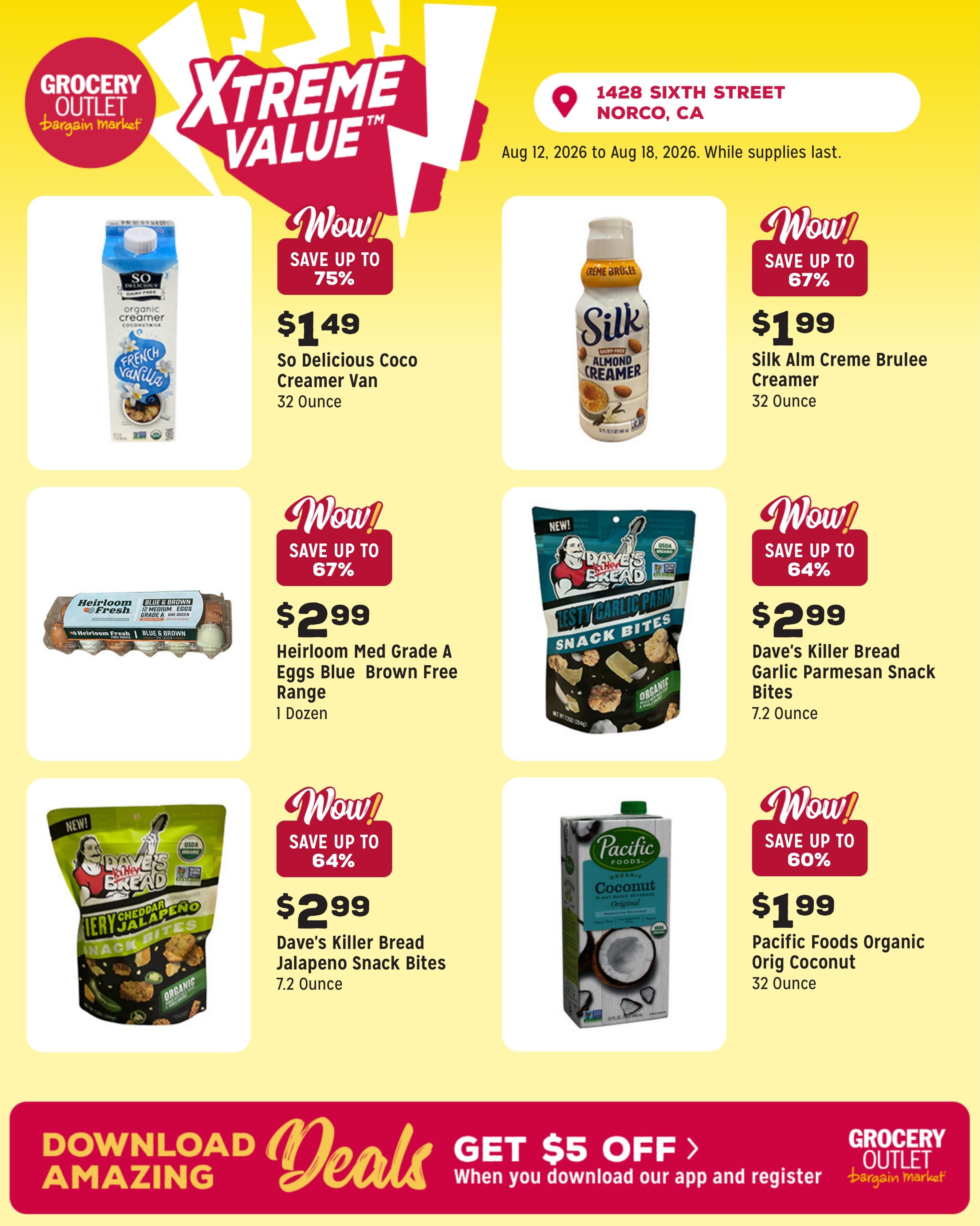 Grocery Outlet (Corona–Riverside Area, CA) Weekly Ad August 12 - 18, 2026