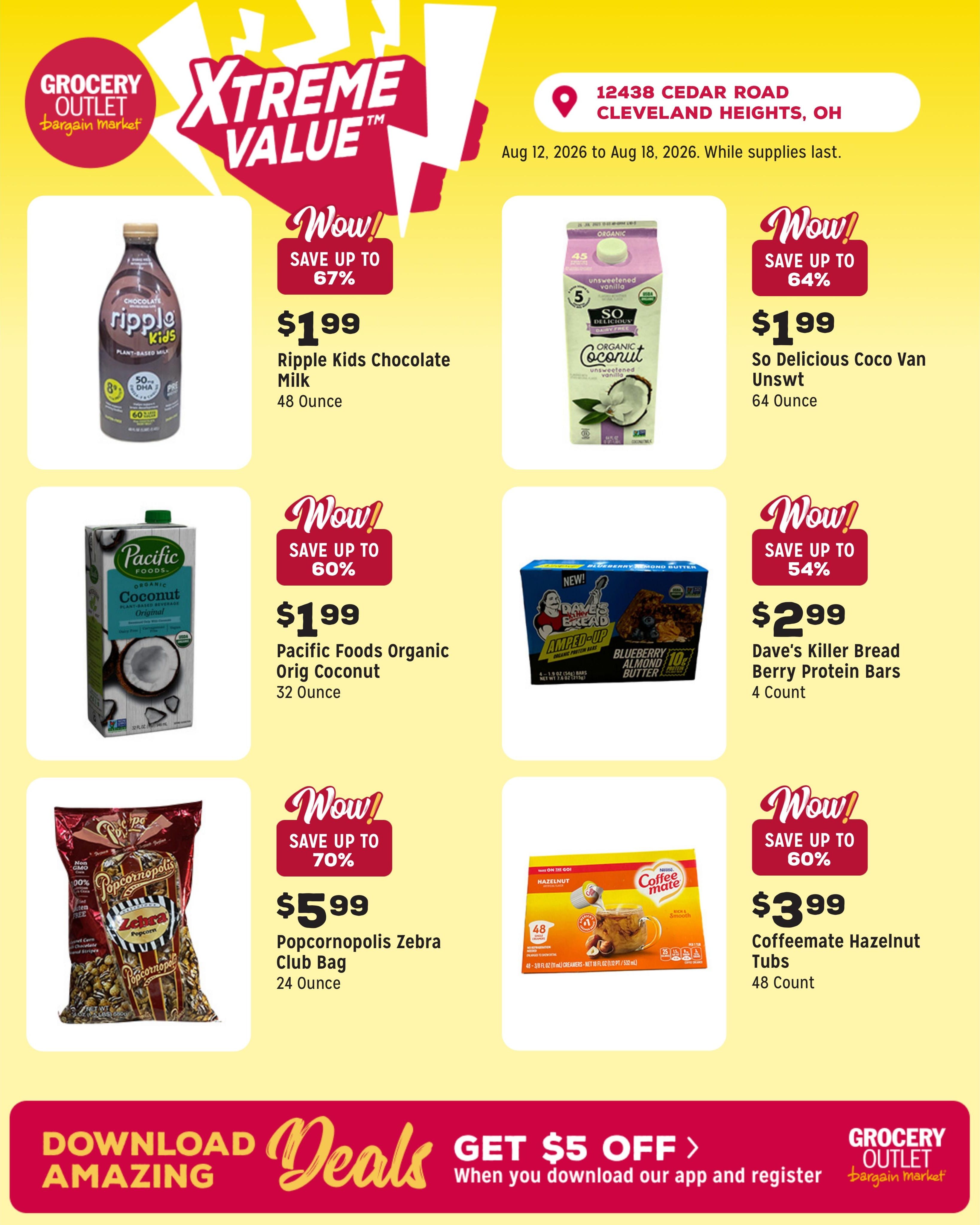 Grocery Outlet (Cleveland Area, OH) Weekly Ad August 12 - 18, 2026