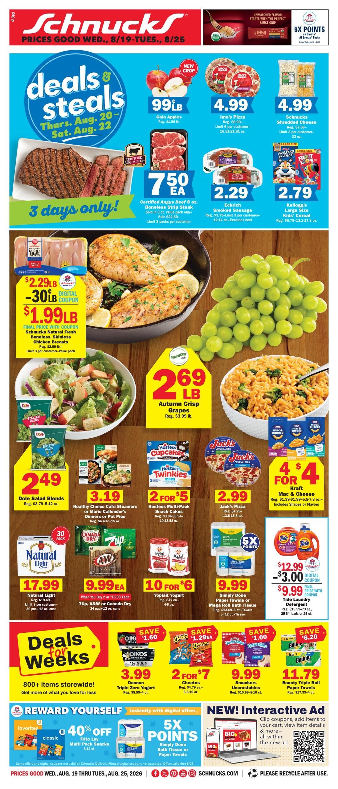 Schnucks (Henderson–Evansville Area, IN–KY) Weekly Print Weekly Ad August 19 - 25, 2026