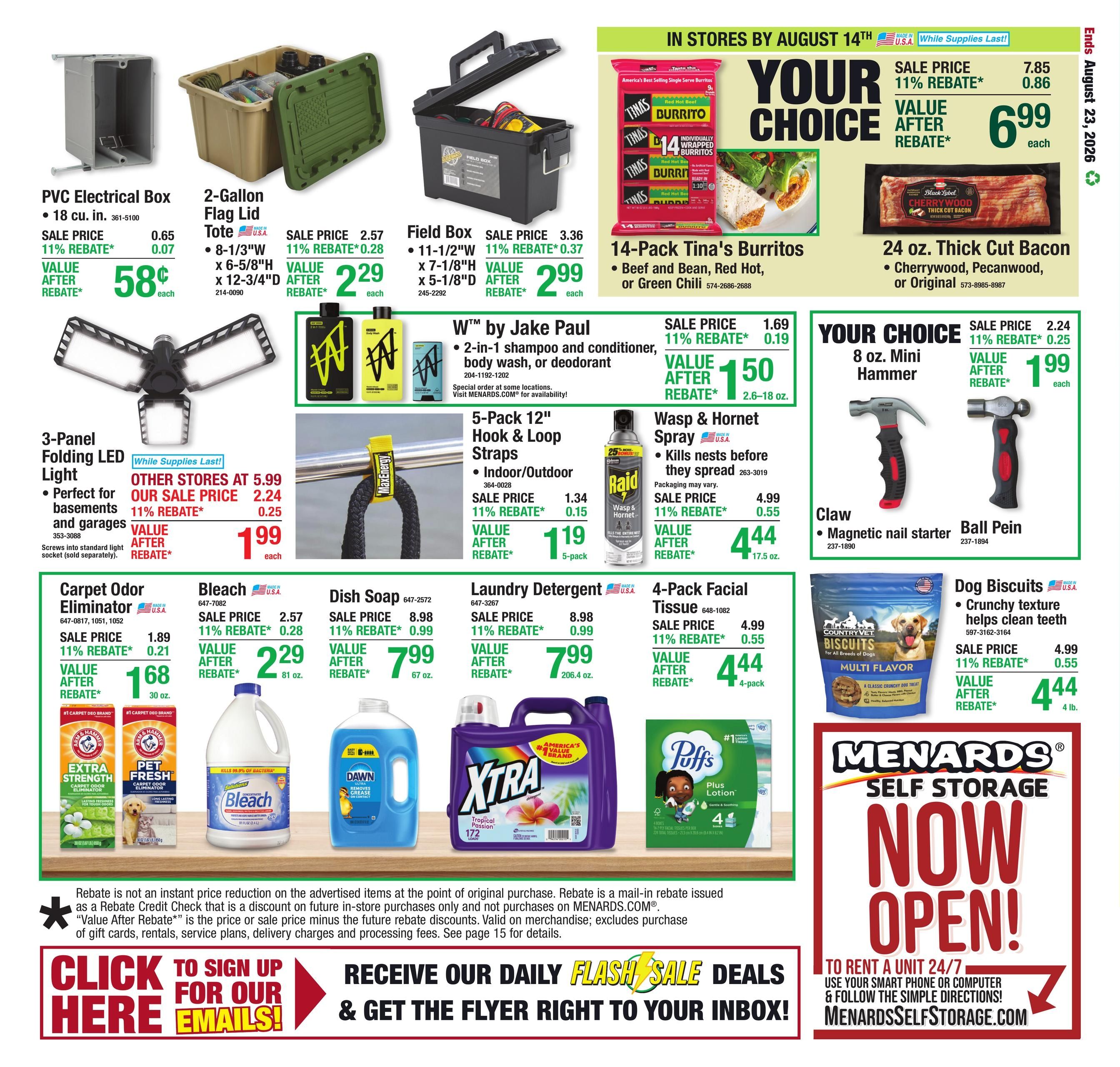 Menards (Sedalia–Smithton Area, MO) 11% Rebate Sale Weekly Ad August 12 - 24, 2026