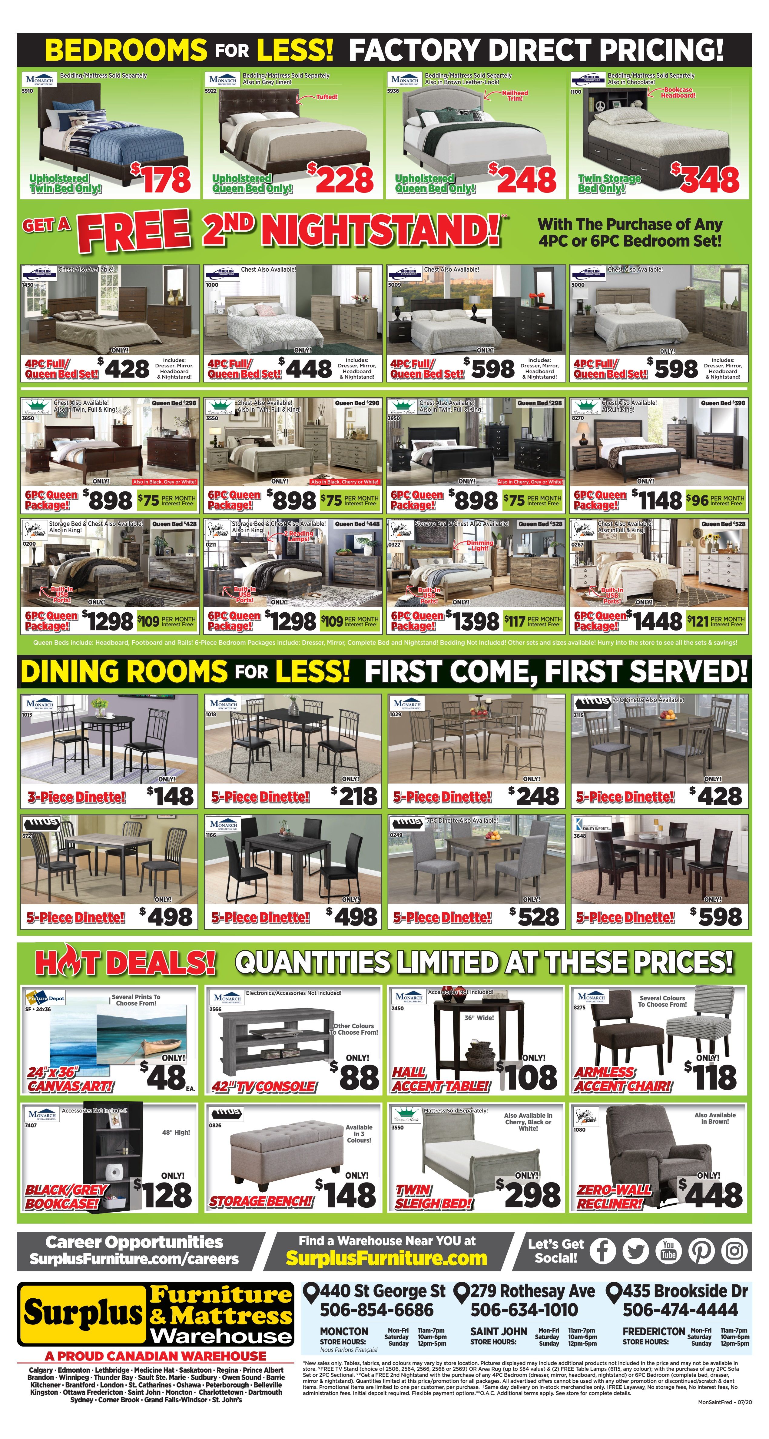 Surplus Furniture & Mattress Warehouse (Saint John) Flyer June 30 to July 27