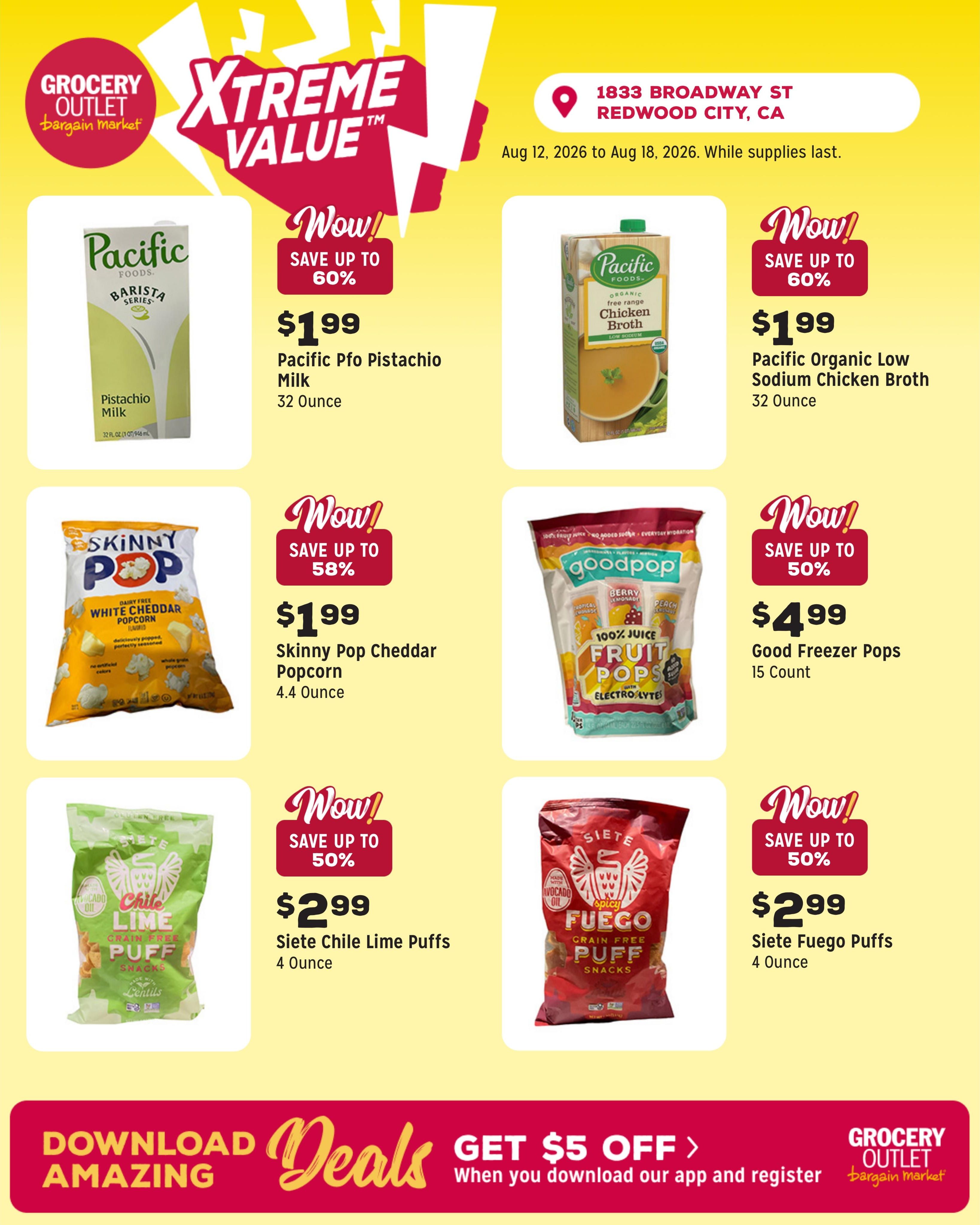 Grocery Outlet (San Mateo–San Carlos Area, CA) Weekly Ad August 12 - 18, 2026