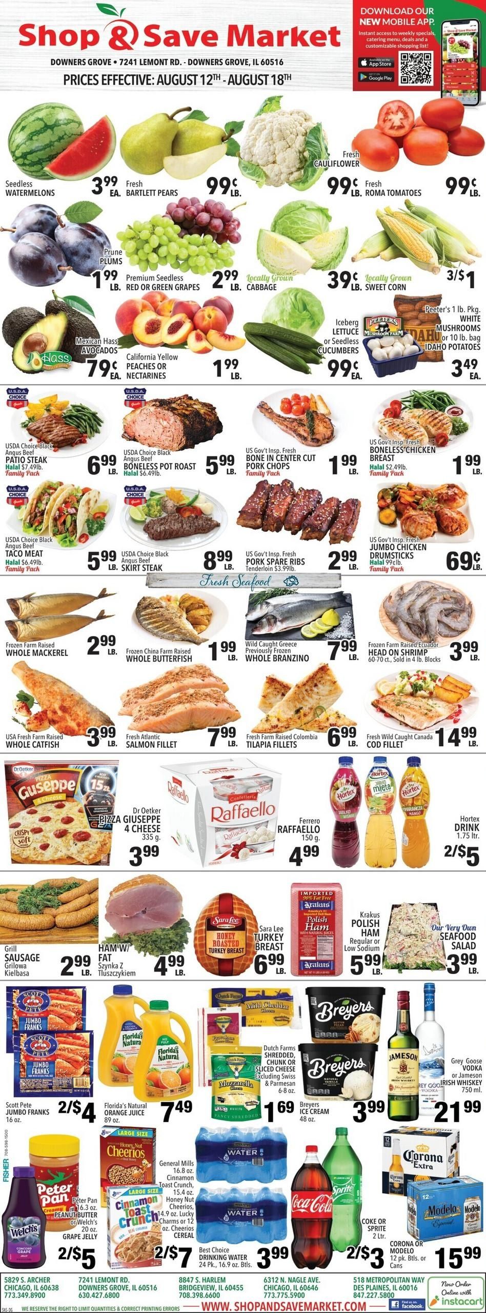 Shop And Save Market (Naperville–Bolingbrook Area, IL) Weekly Ad August 12 - 18, 2026