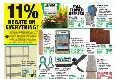 Menards (Naperville–Bolingbrook Area, IL–IN) 11% Rebate Sale Weekly Ad August 12 - 24, 2026