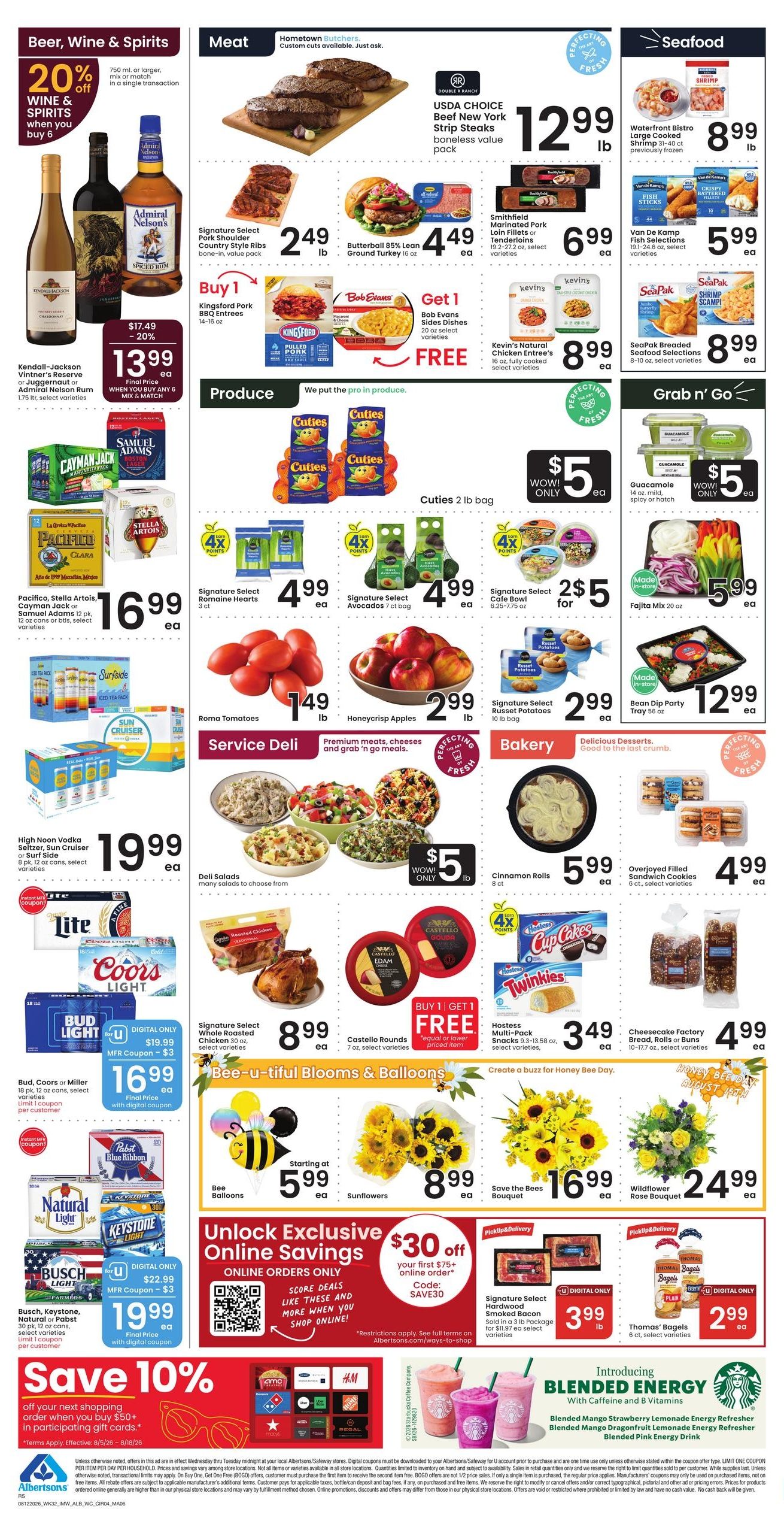 Albertsons (Rock Springs–Green River Area, WY) Bonus Online Savings Weekly Ad August 12 - 18, 2026