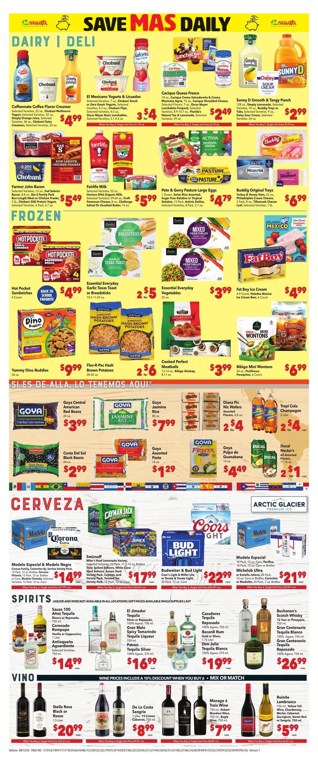 Vallarta Supermarkets (Visalia Area, CA) Grocery Savings Weekly Ad August 12 - 18, 2026