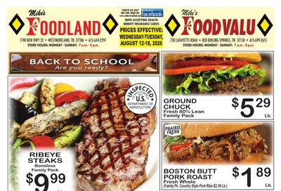 Mike's Foodland (Scottsville Area, KY) Weekly Ad August 12 - 18, 2026