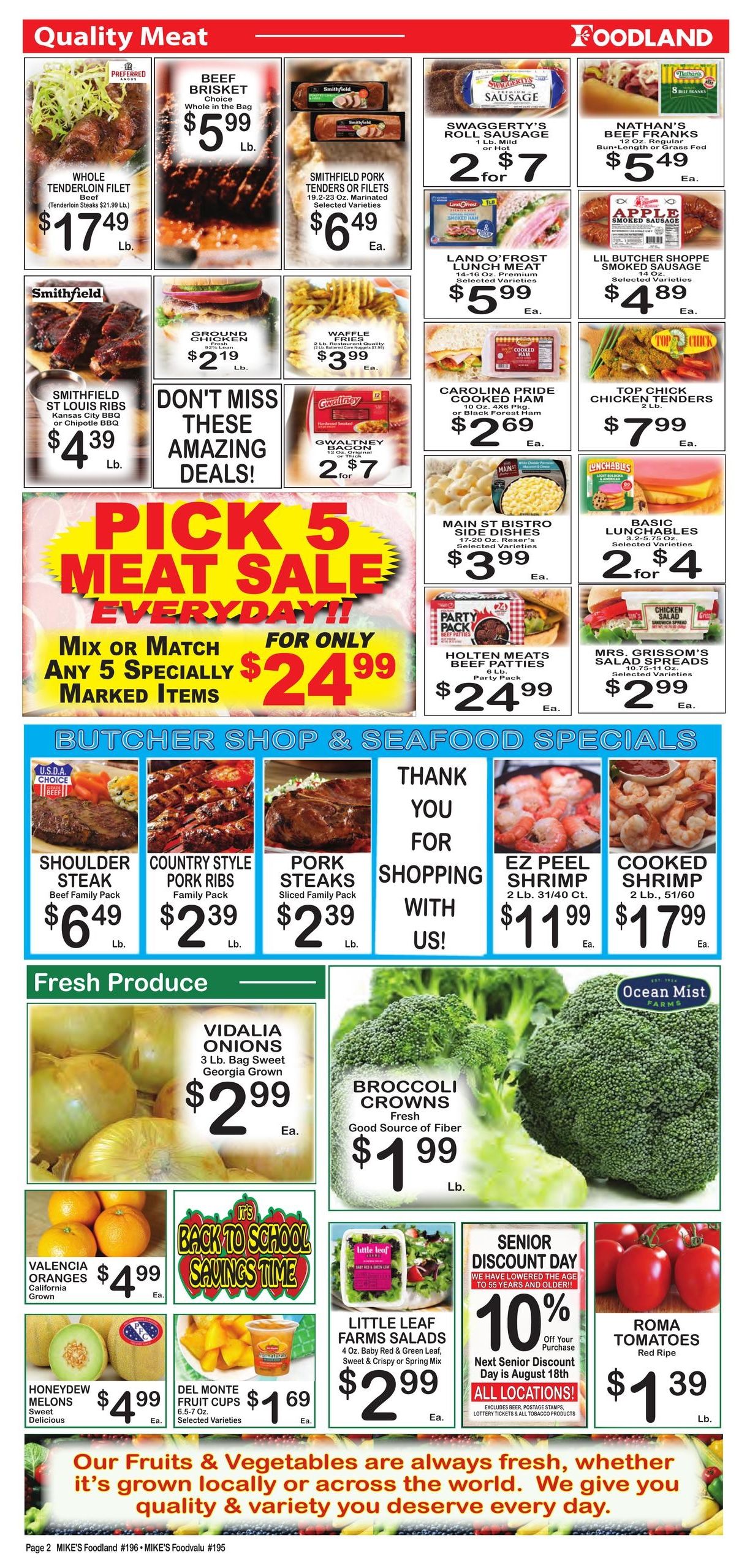 Mike's Foodland (Scottsville Area, KY) Weekly Ad August 12 - 18, 2026