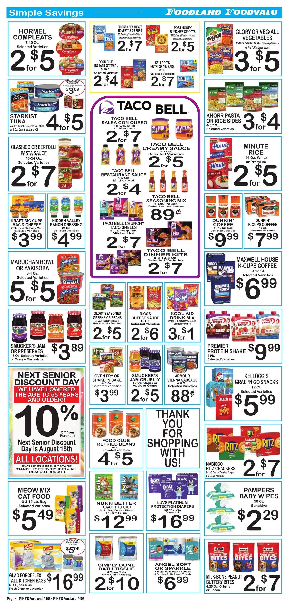 Mike's Foodland (Scottsville Area, KY) Weekly Ad August 12 - 18, 2026