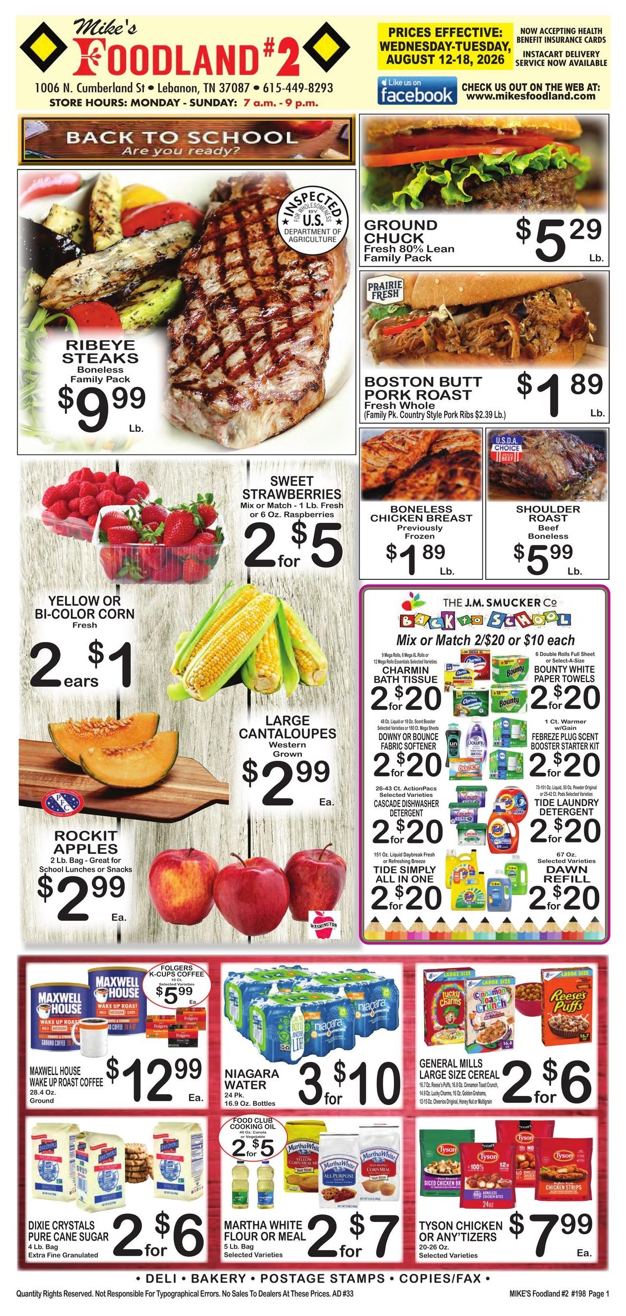 Mike's Foodland (Scottsville Area, KY) Weekly Ad August 12 - 18, 2026