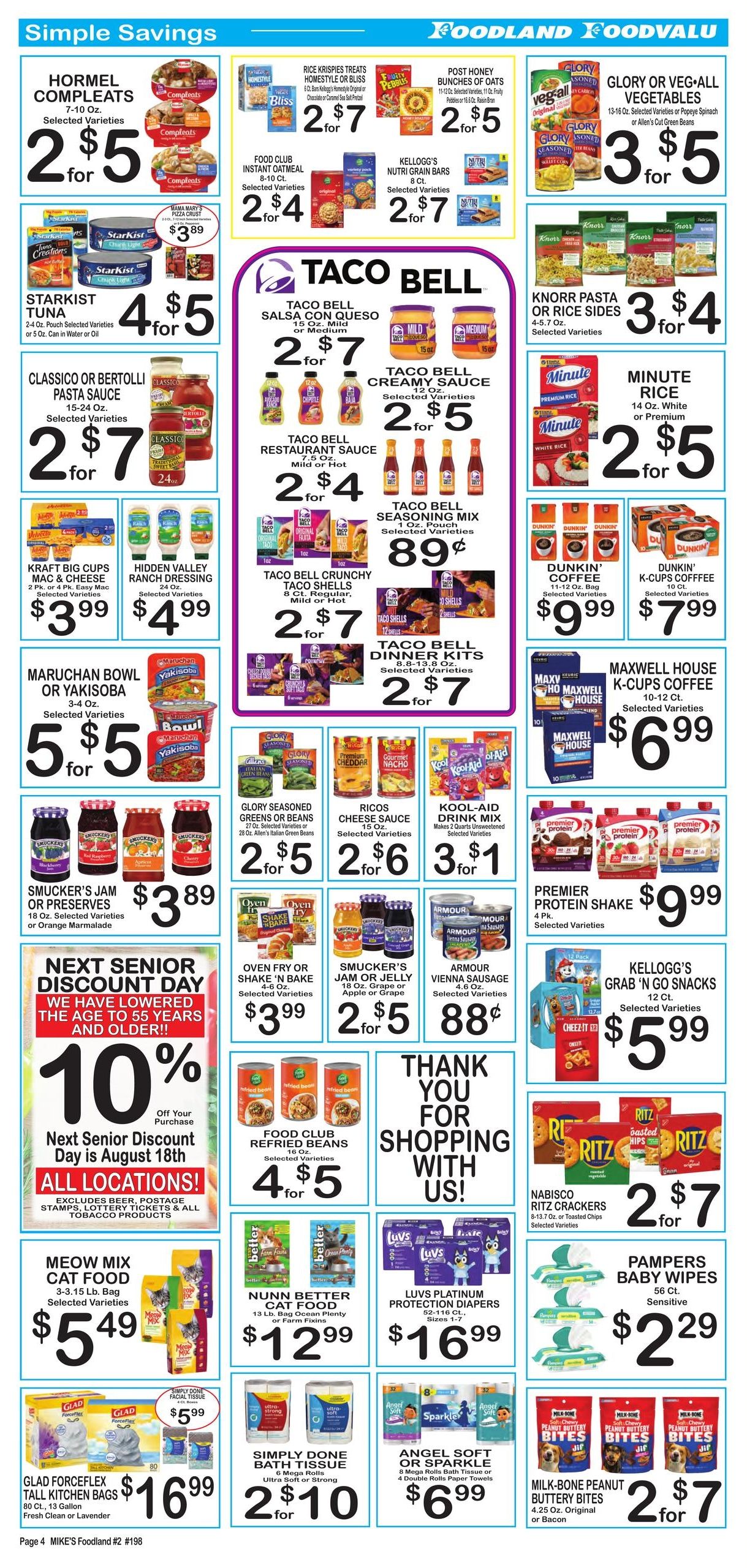 Mike's Foodland (Scottsville Area, KY) Weekly Ad August 12 - 18, 2026