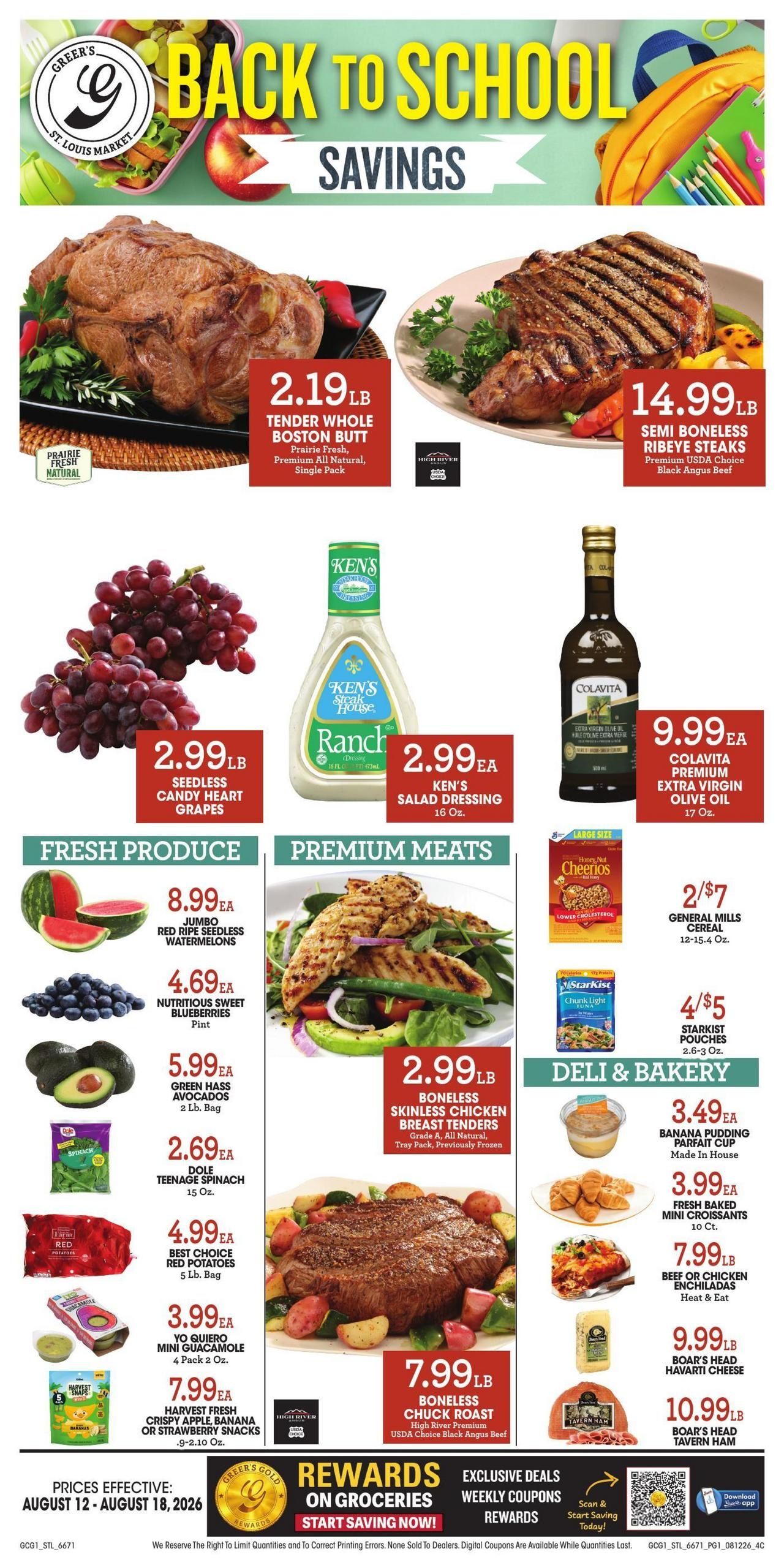 Greer's Cashsaver Weekly Ad August 12 - 18, 2026
