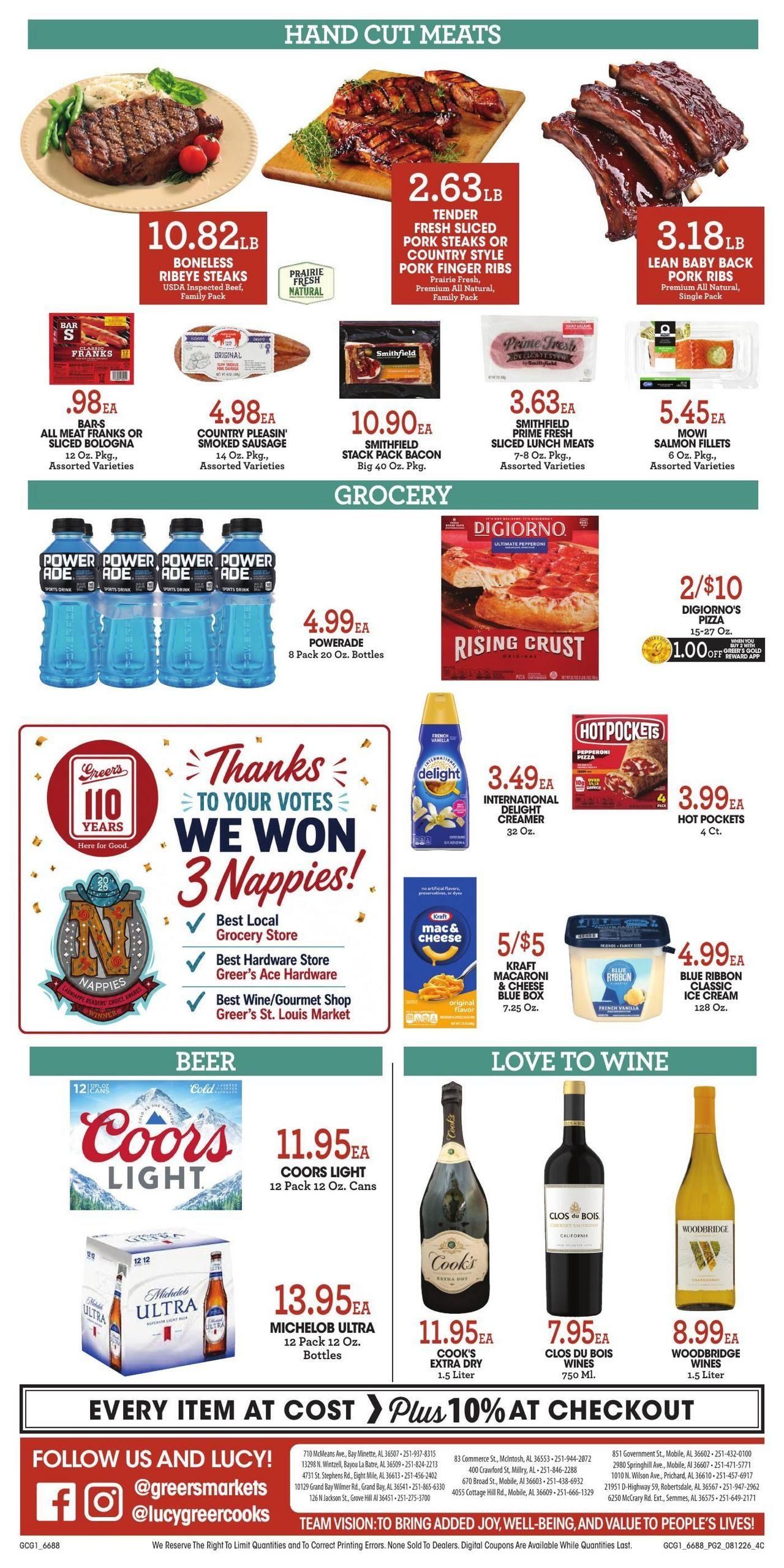 Greer's Cashsaver Weekly Ad August 12 - 18, 2026