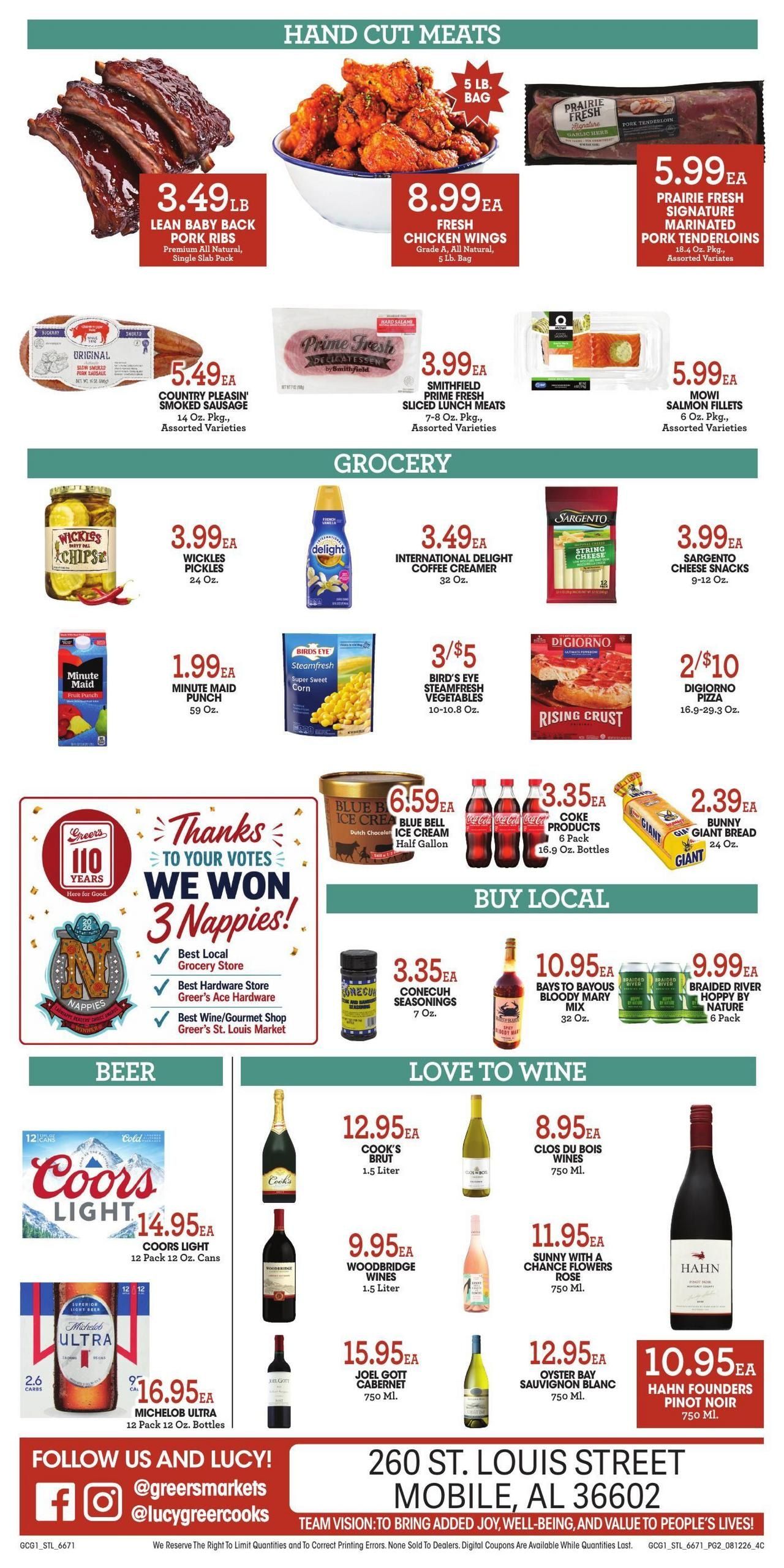 Greer's Cashsaver Weekly Ad August 12 - 18, 2026