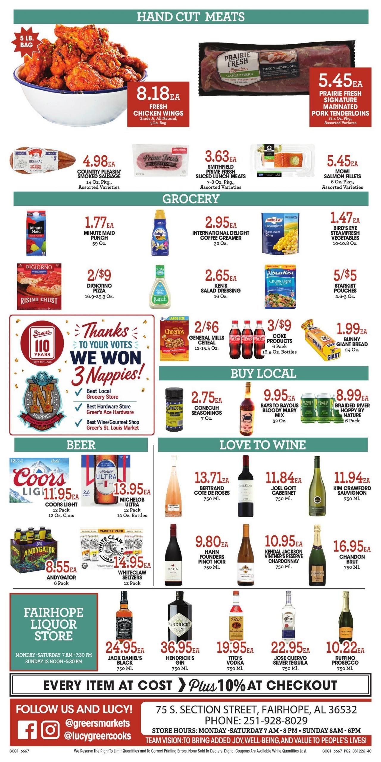 Greer's Cashsaver Weekly Ad August 12 - 18, 2026