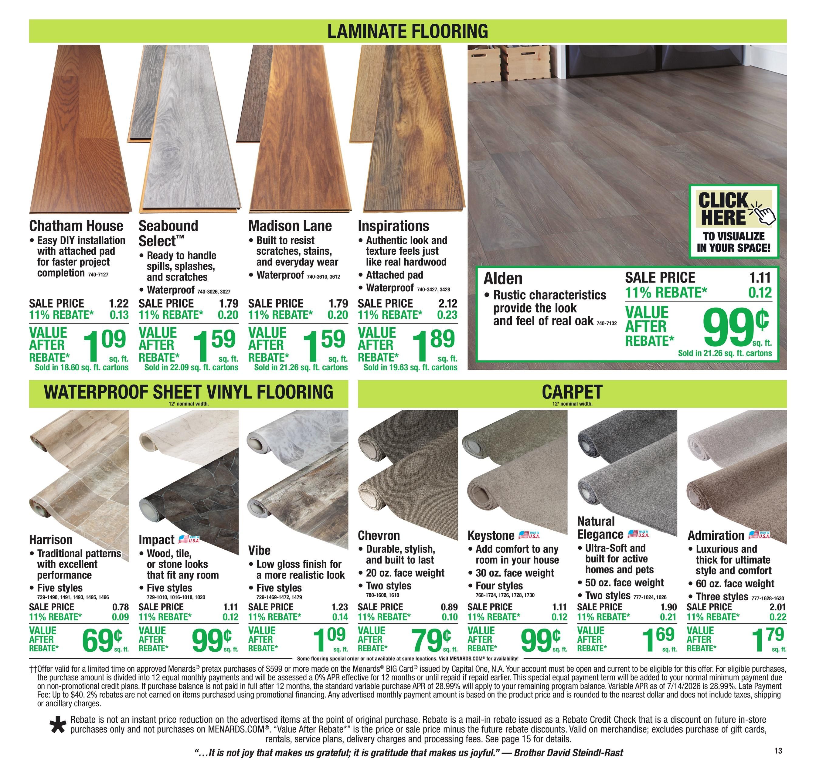 Menards (CO, WY) 11% Rebate Sale Weekly Ad August 12 - 24, 2026
