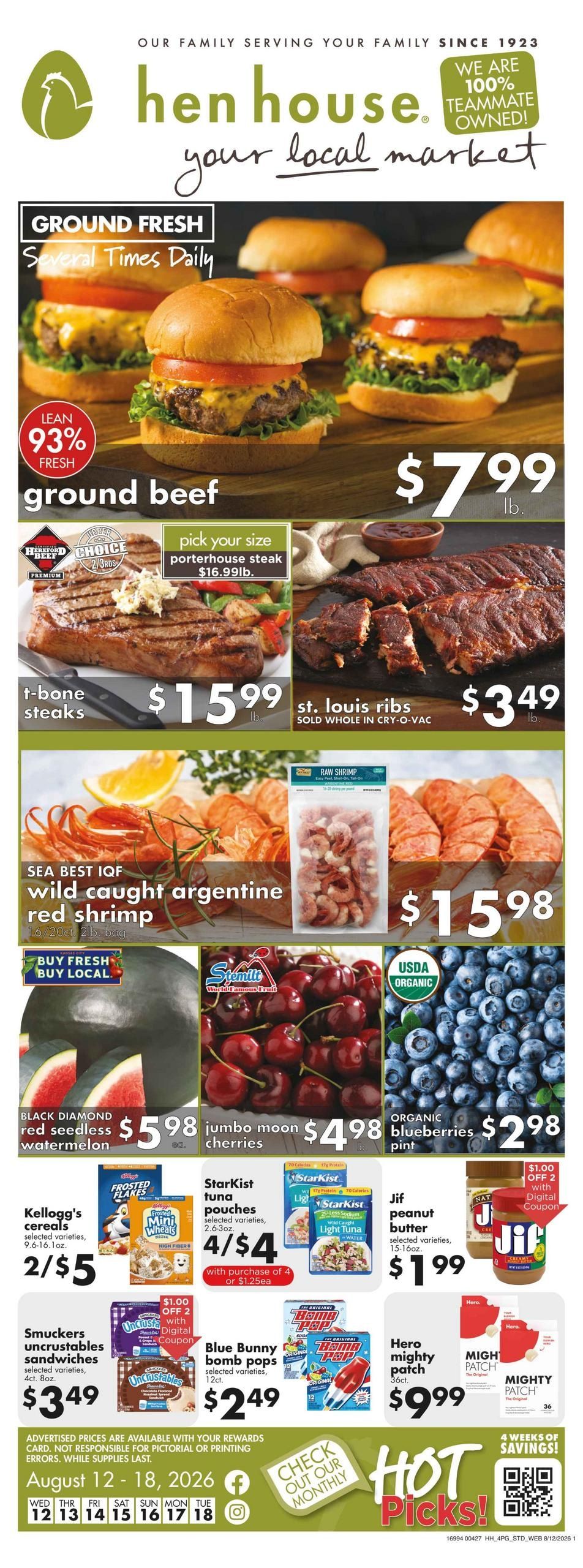 Hen House Weekly Ad August 12 - 18, 2026