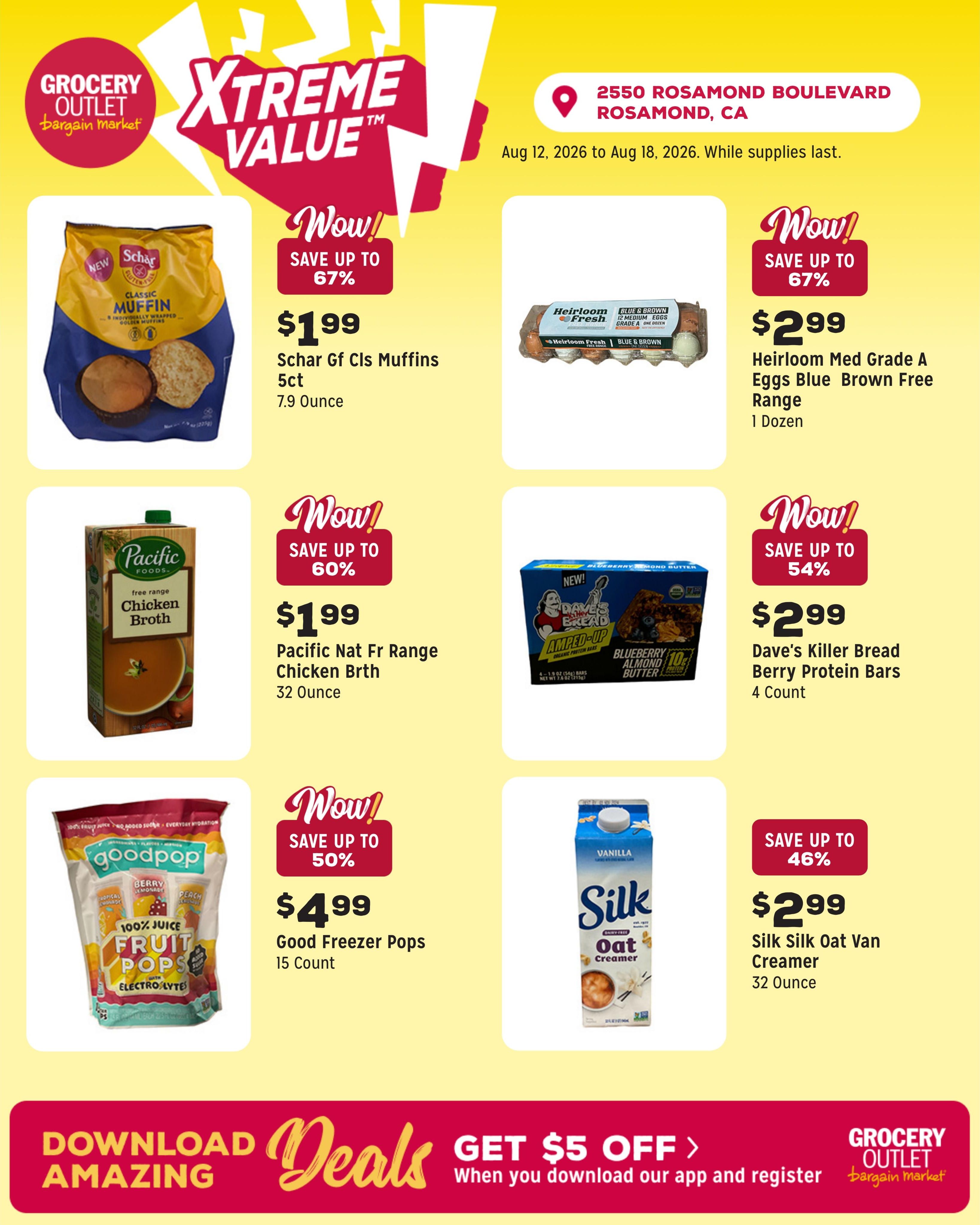 Grocery Outlet (Lancaster–Palmdale Area, CA) Weekly Ad August 12 - 18, 2026