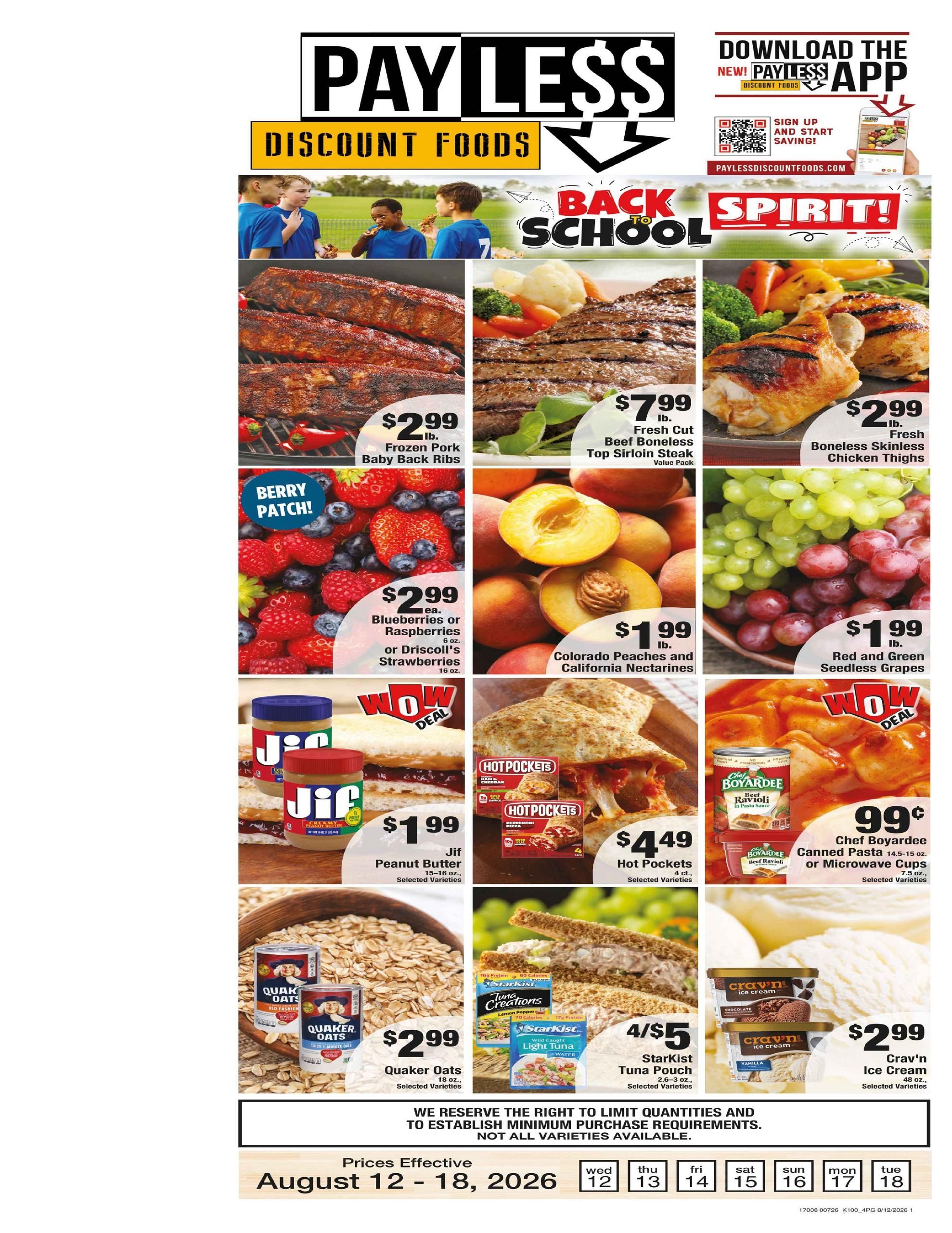 Payless Discount Foods Weekly Ad August 12 - 18, 2026