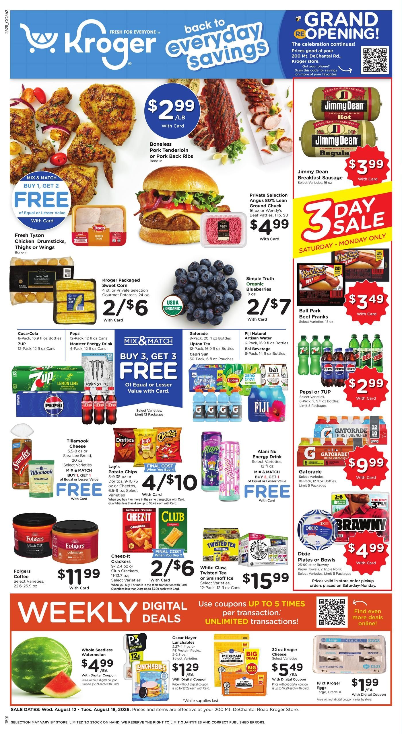 Kroger (Wheeling Area, WV) Weekly Ad August 12 - 18, 2026