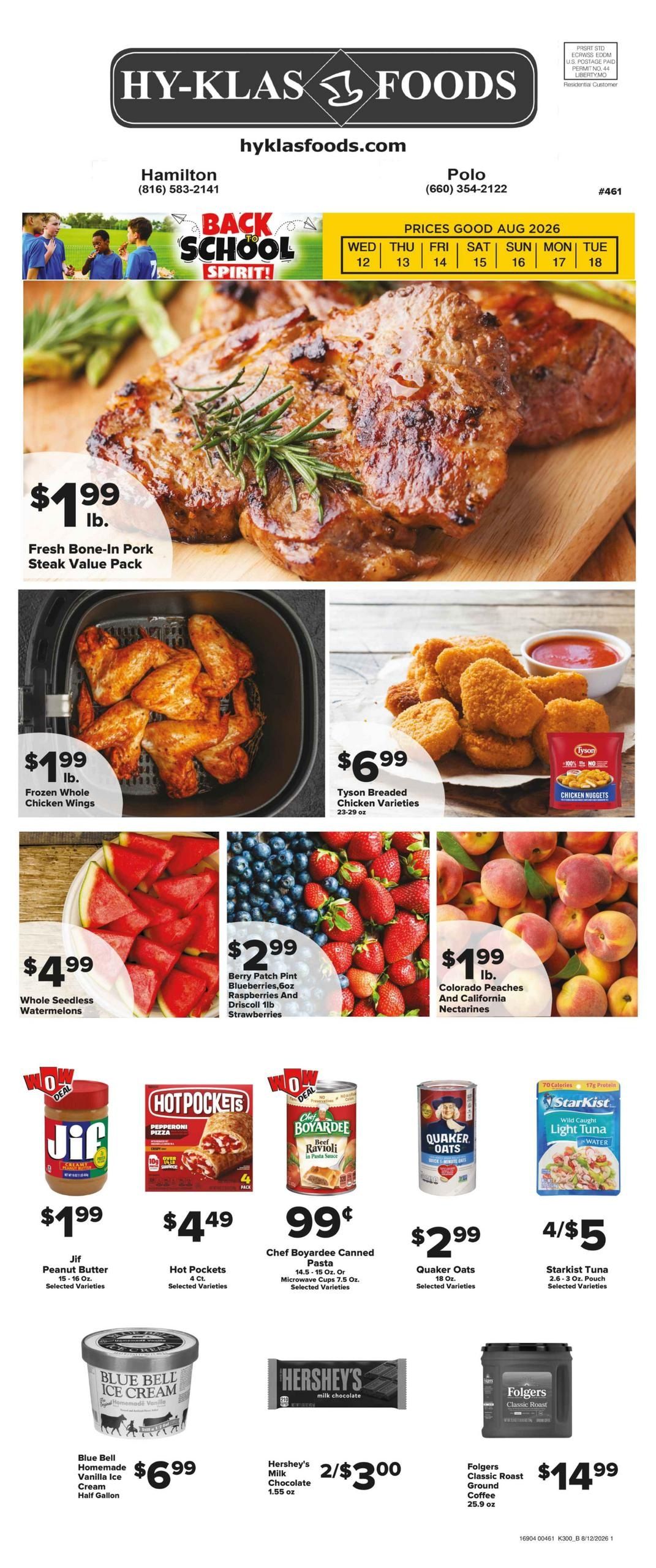 Hy-Klas Foods (Chillicothe Area, MO) Weekly Ad August 12 - 18, 2026