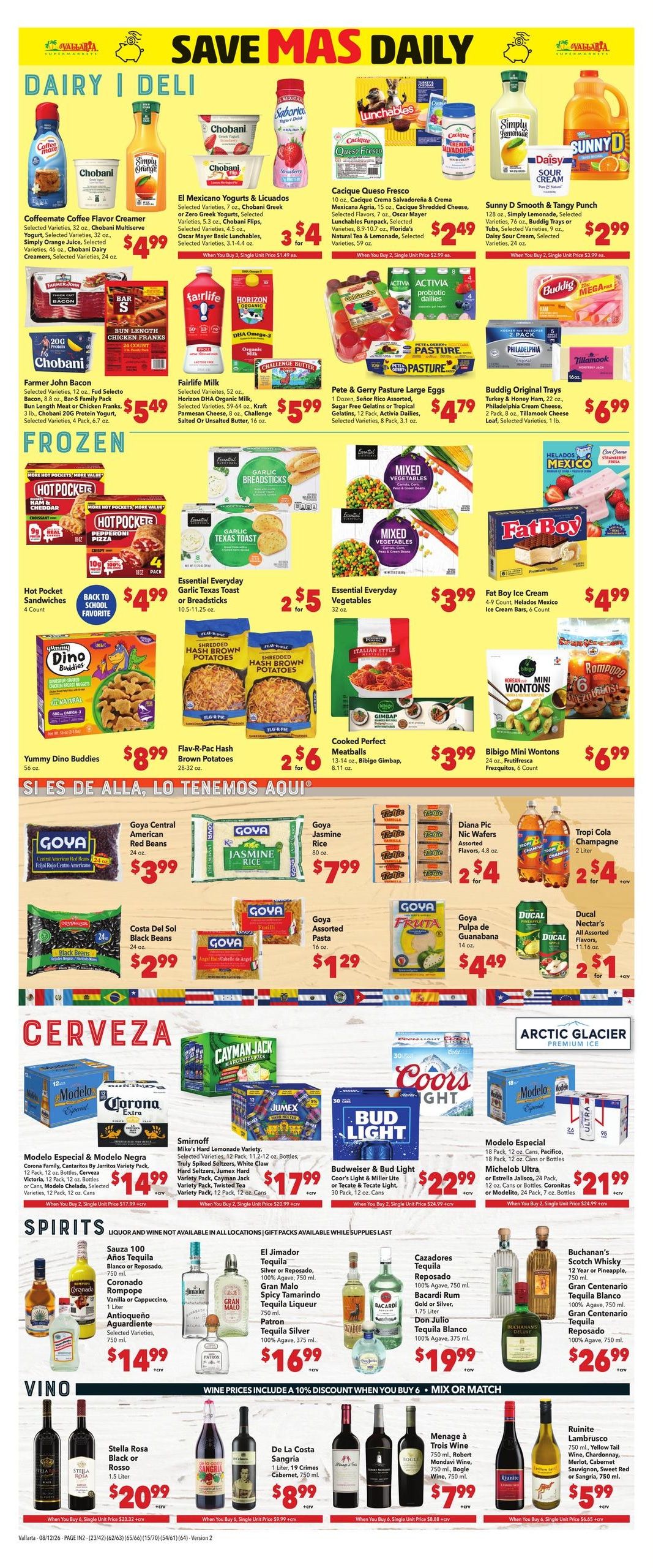 Vallarta Supermarkets (El Monte-West Covina Area, CA) Grocery Savings Weekly Ad August 12 - 18, 2026