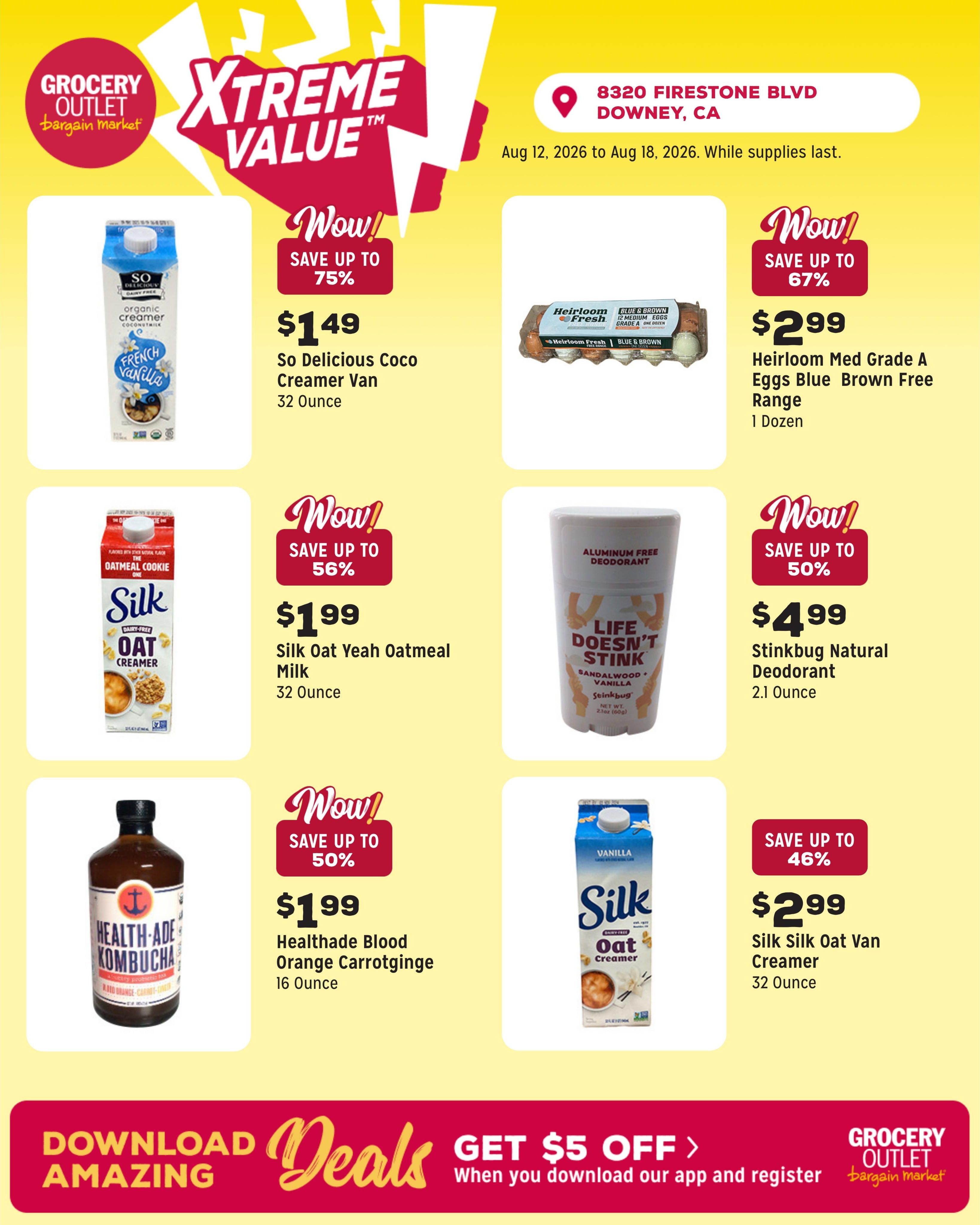 Grocery Outlet (Downey Area, CA) Weekly Ad August 12 - 18, 2026