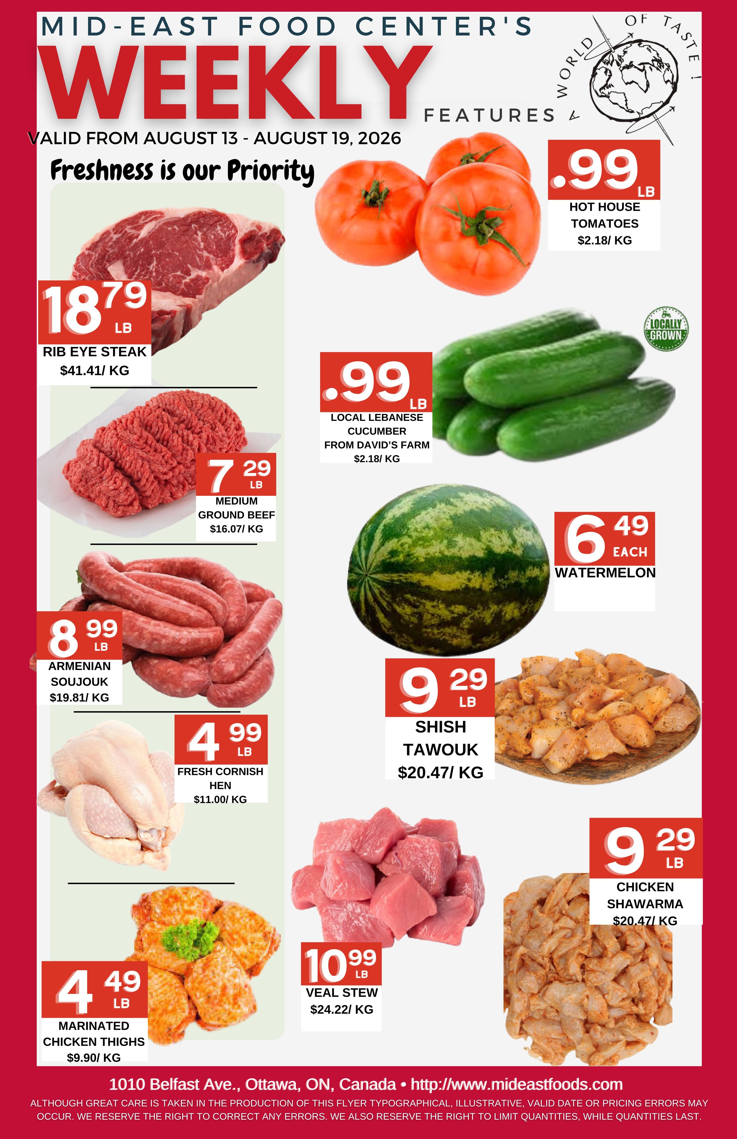 Mid-East Food Centre Flyer August 13 to 19