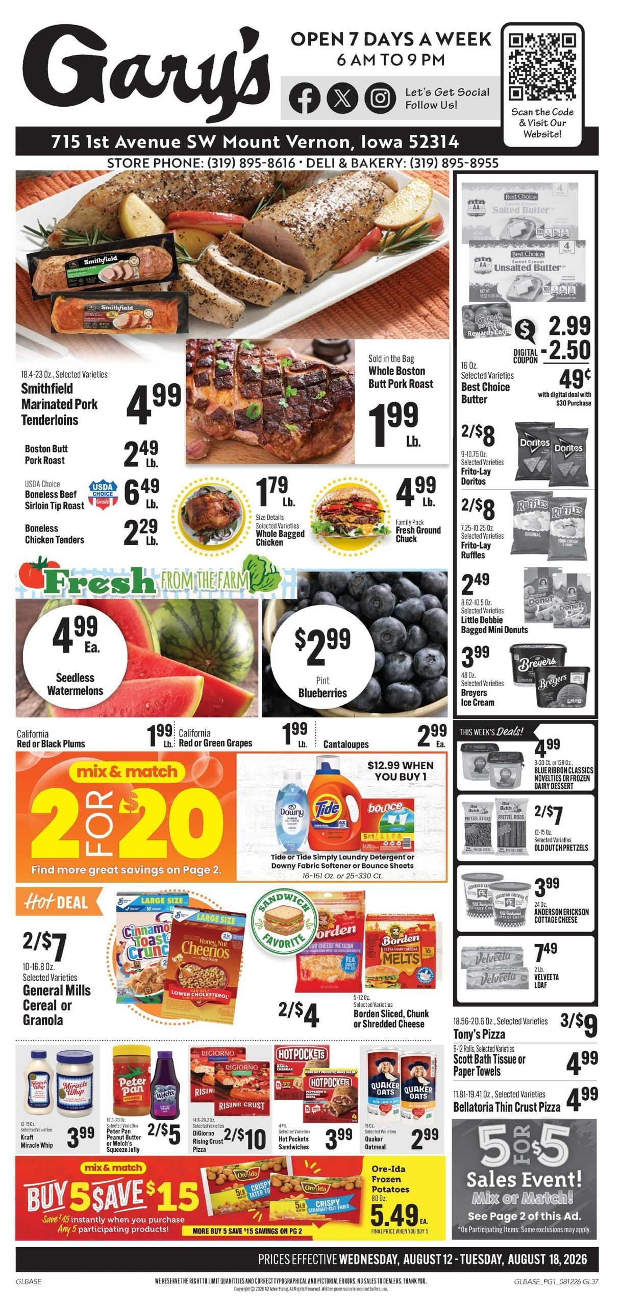 Gary's Foods (Cedar Rapids Area, IA) Weekly Ad August 12 - 18, 2026