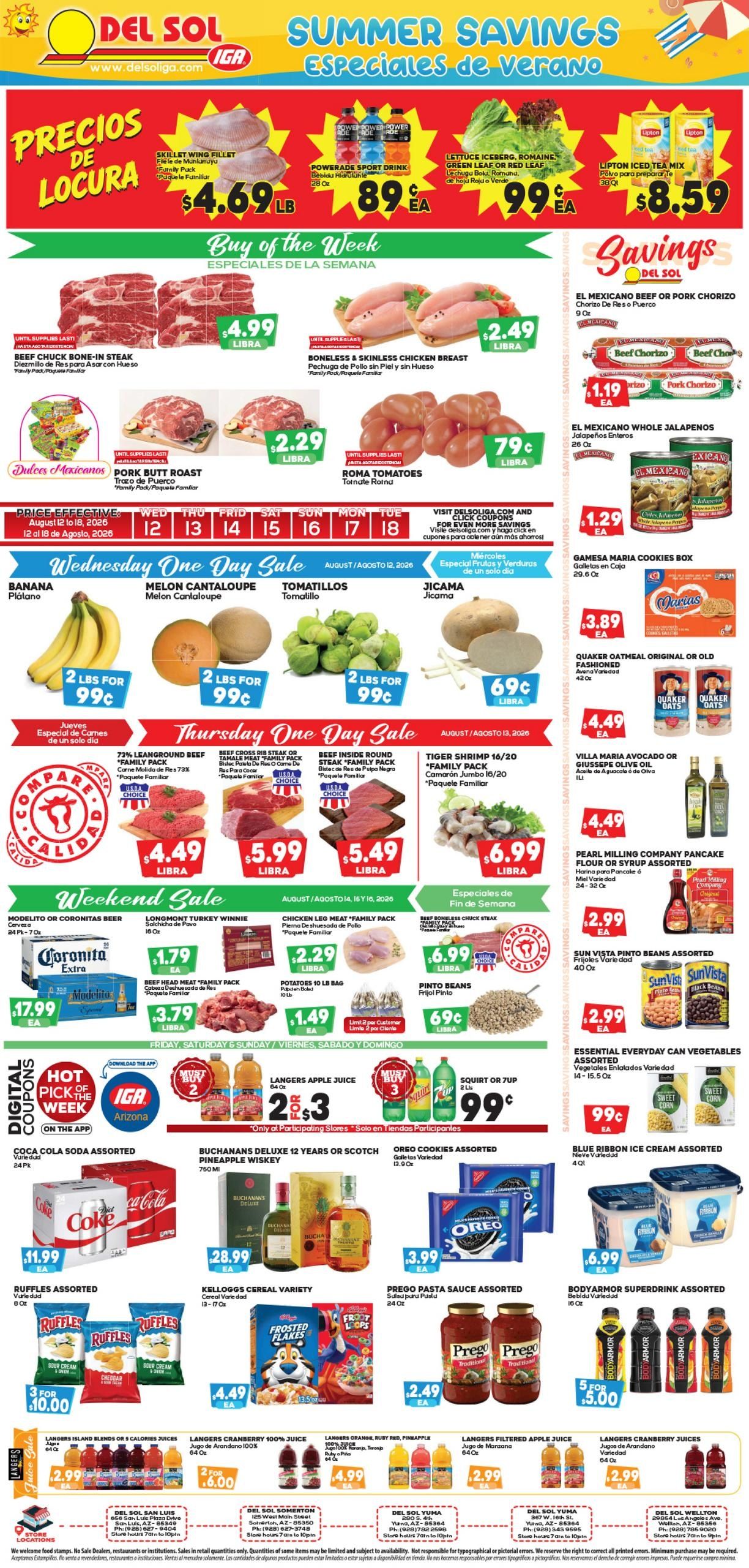 Del Sol IGA Weekly Ad August 12 - 18, 2026