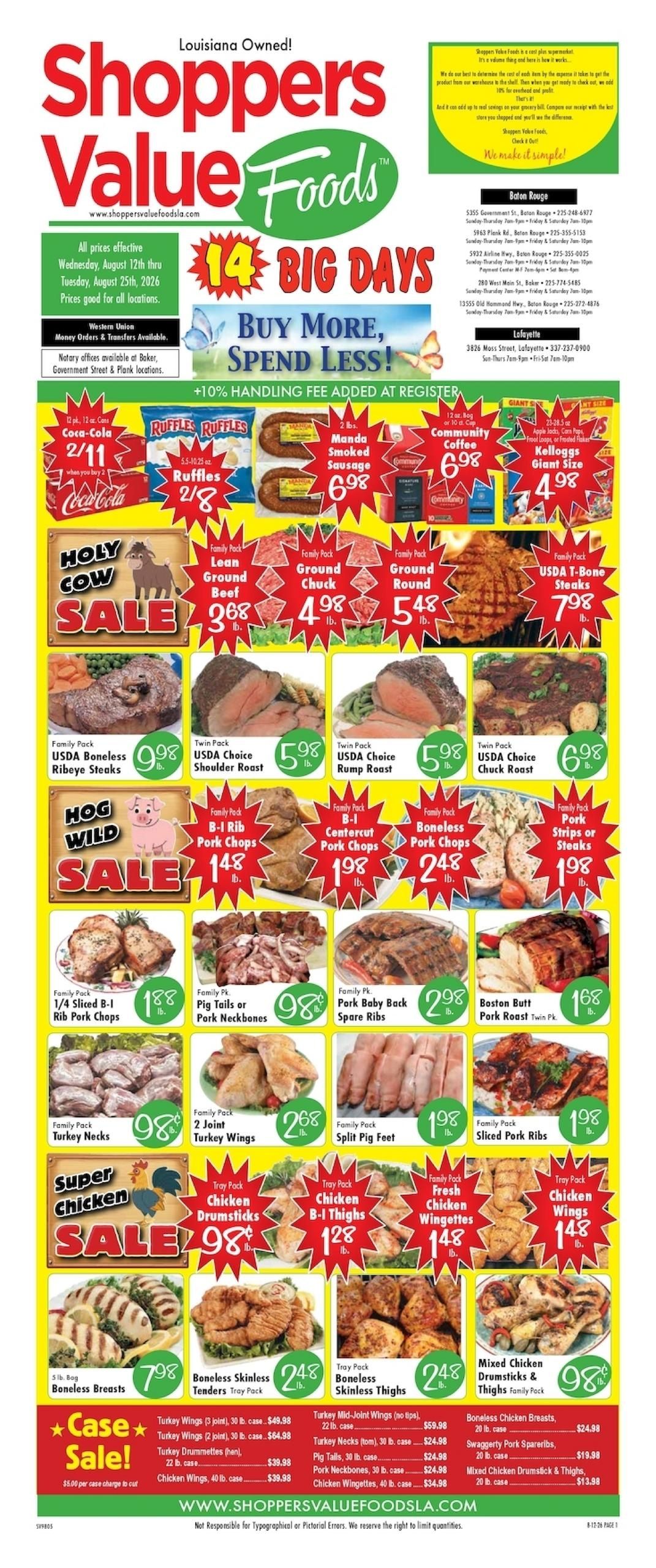 Shoppers Value Foods LA Weekly Ad August 12 - 25, 2026
