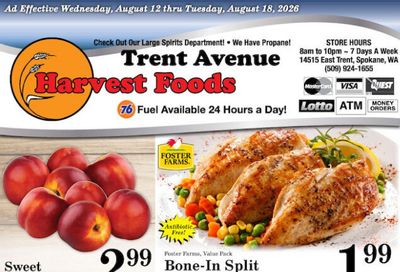 Harvest Foods (Spokane Valley–Otis Orchards Area, ID–WA) Weekly Ad August 12 - 18, 2026