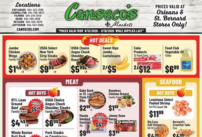 Canseco's Market (New Orleans–Pearl River Area, LA) Weekly Ad August 12 - 18, 2026